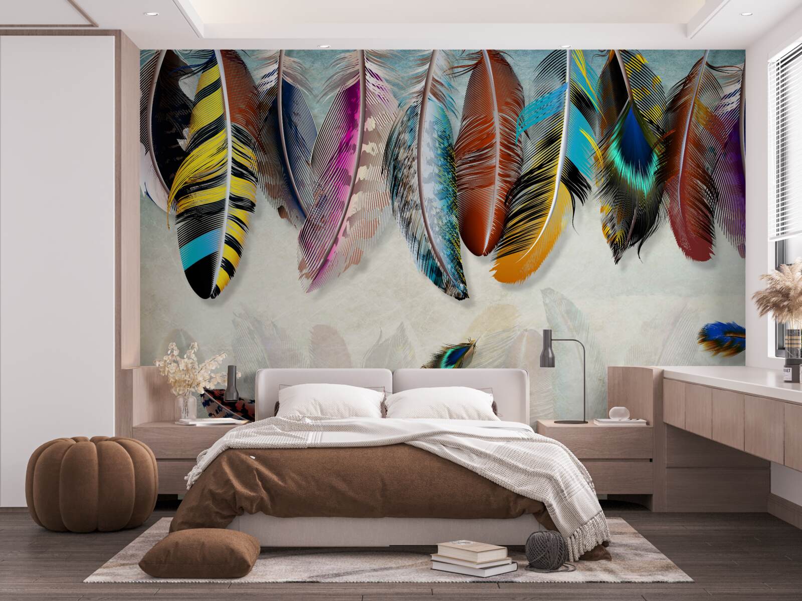 Фотошпалери стильне, дизайнерське яскраве оперення