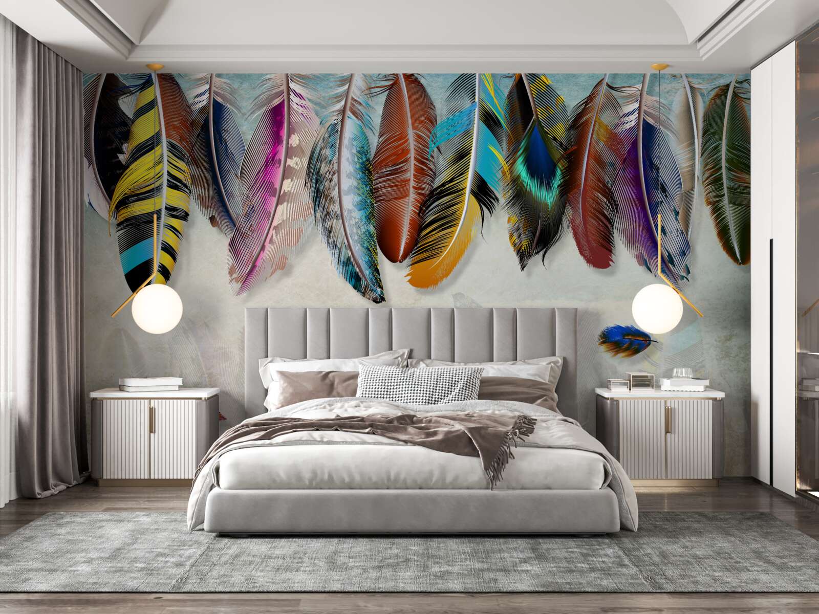 Фотошпалери стильне, дизайнерське яскраве оперення