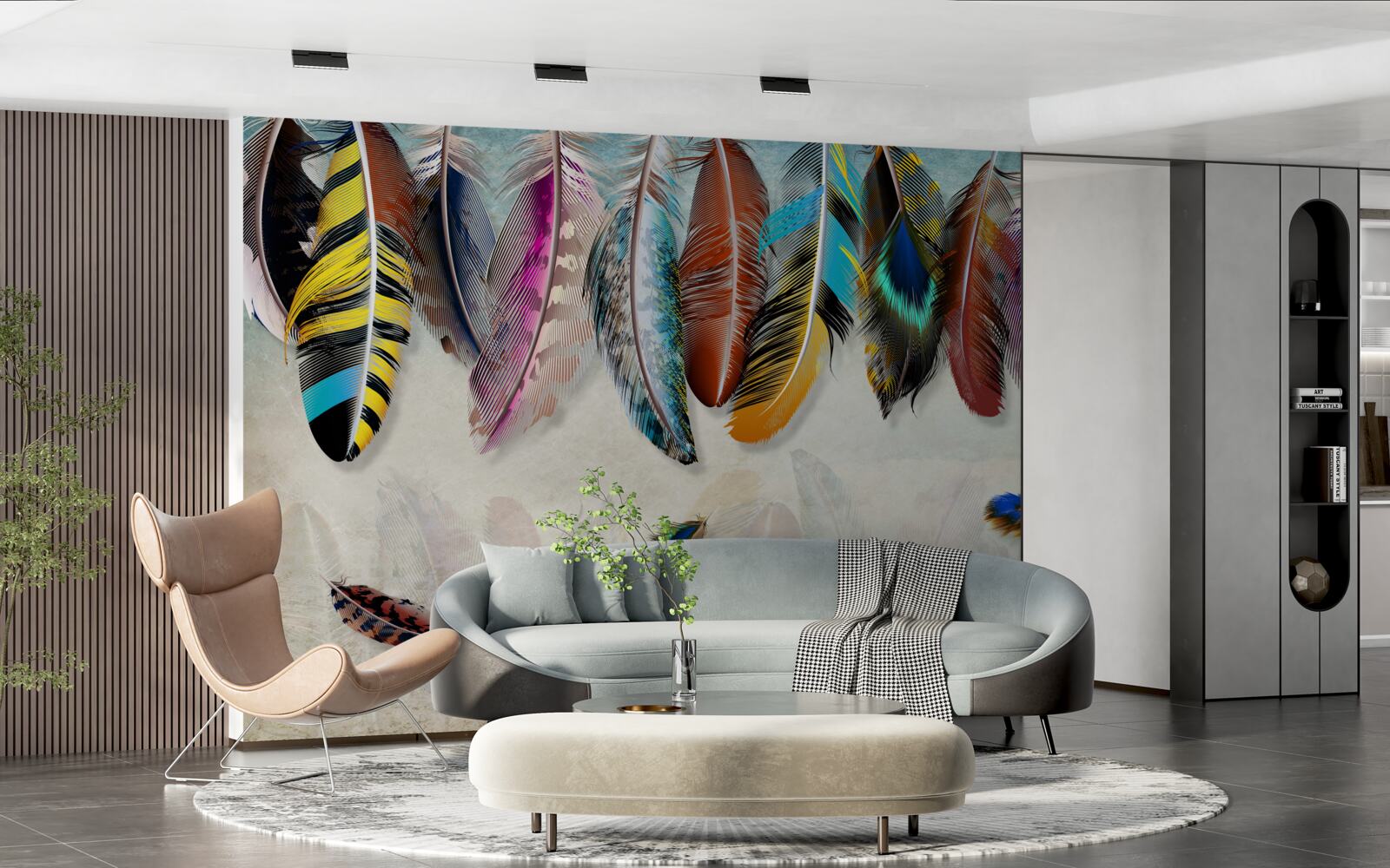 Фотошпалери стильне, дизайнерське яскраве оперення