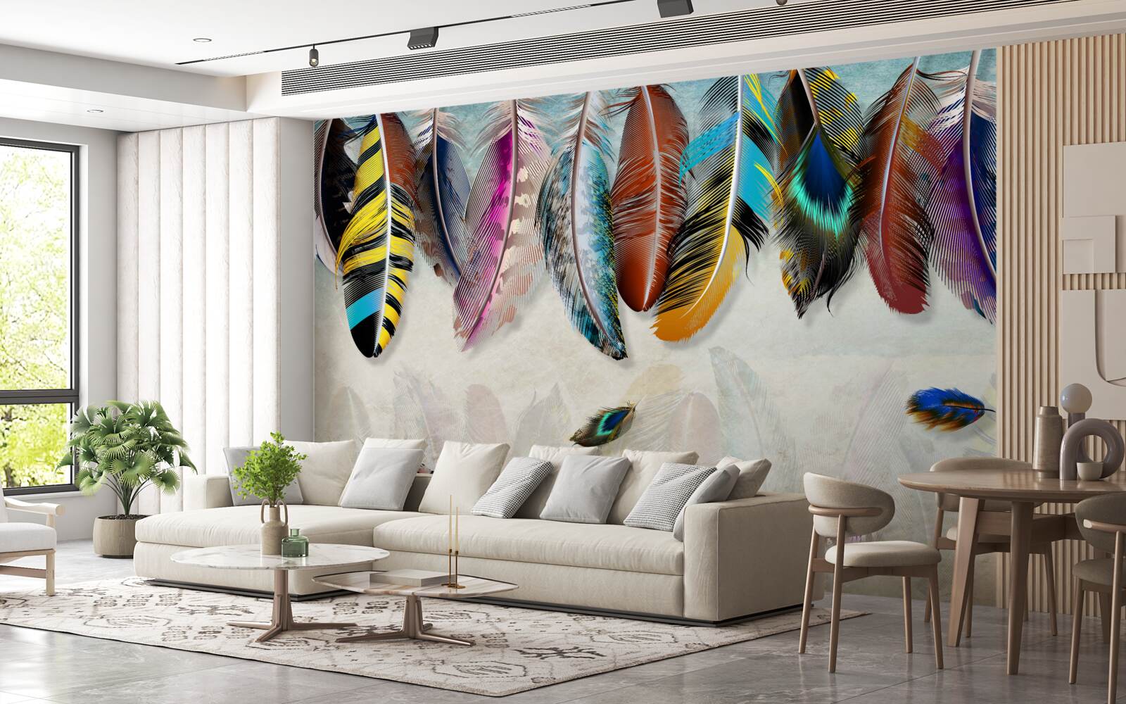 Фотошпалери стильне, дизайнерське яскраве оперення