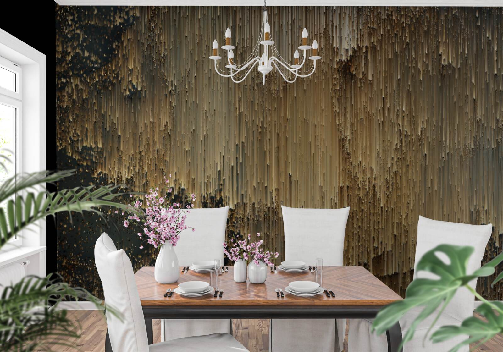 Фотошпалери струмені золота стікають вниз