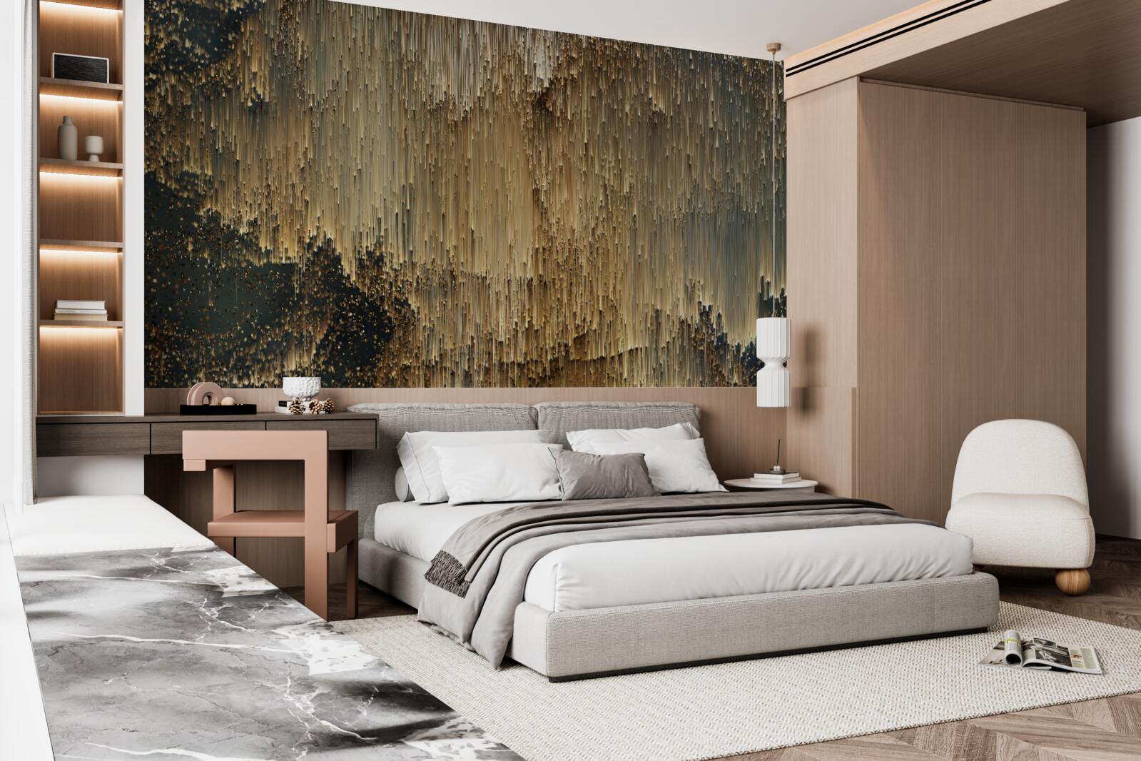 Фотошпалери струмені золота стікають вниз