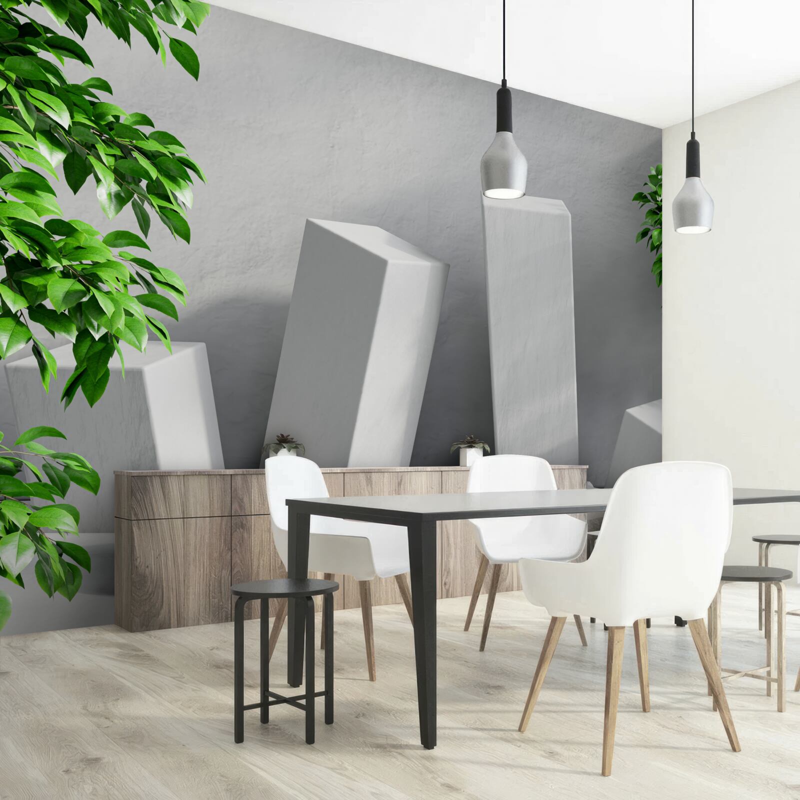 Фотошпалери білі прямокутні форми