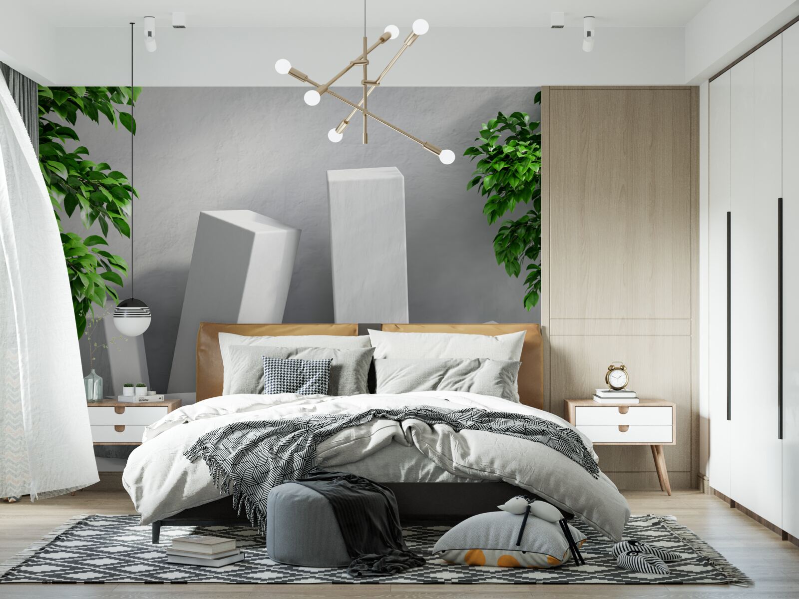 Фотошпалери білі прямокутні форми