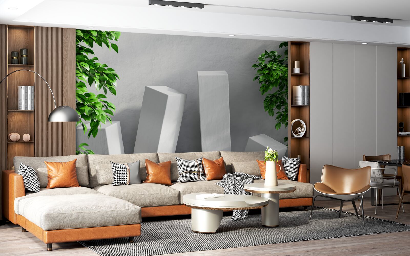 Фотошпалери білі прямокутні форми