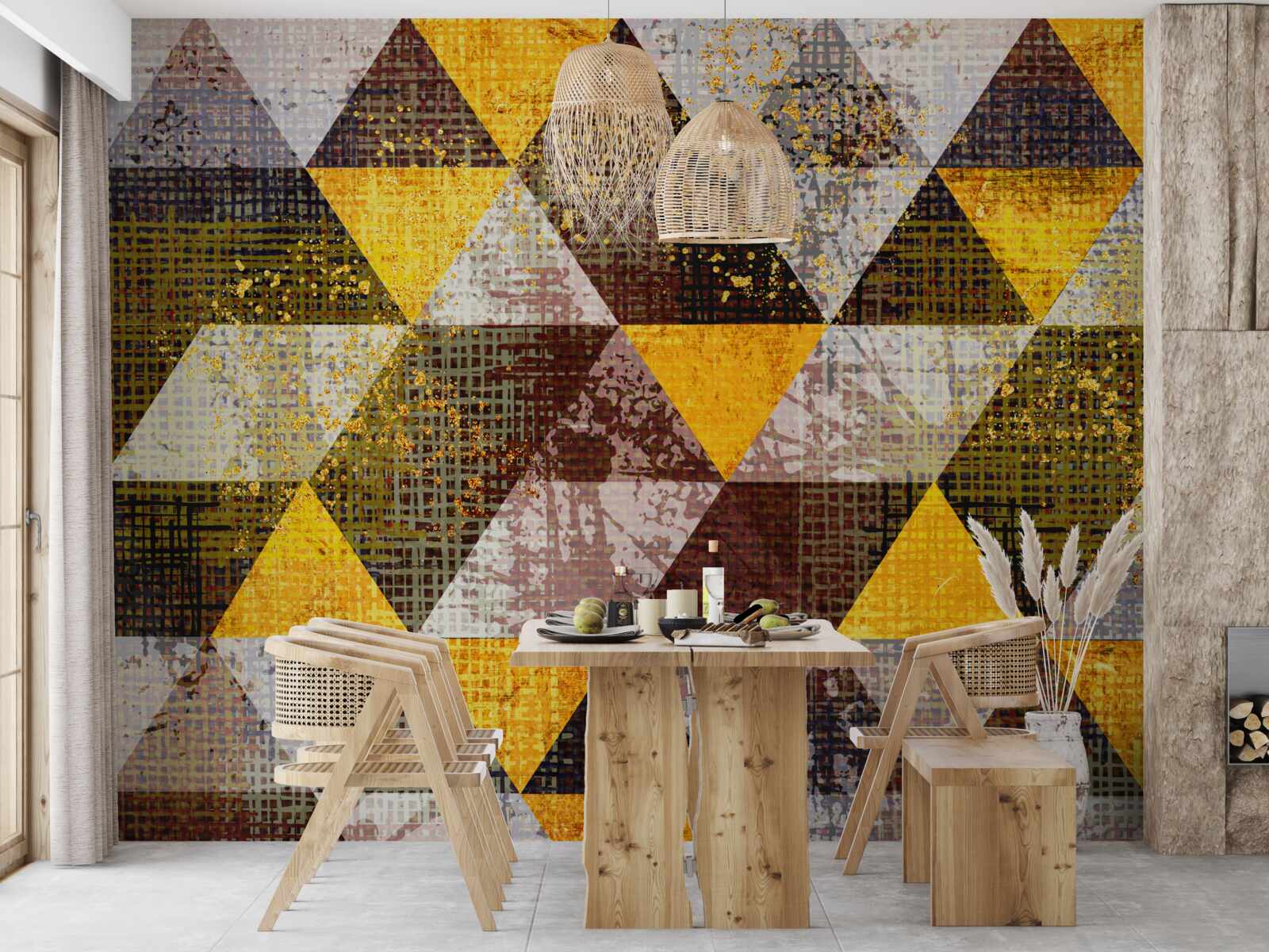 Фотошпалери різнокольорова структура ромба