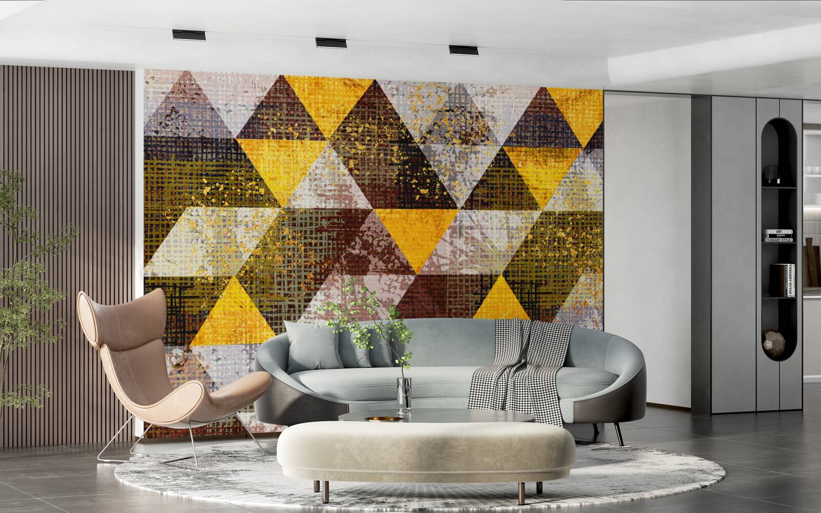 Фотошпалери різнокольорова структура ромба