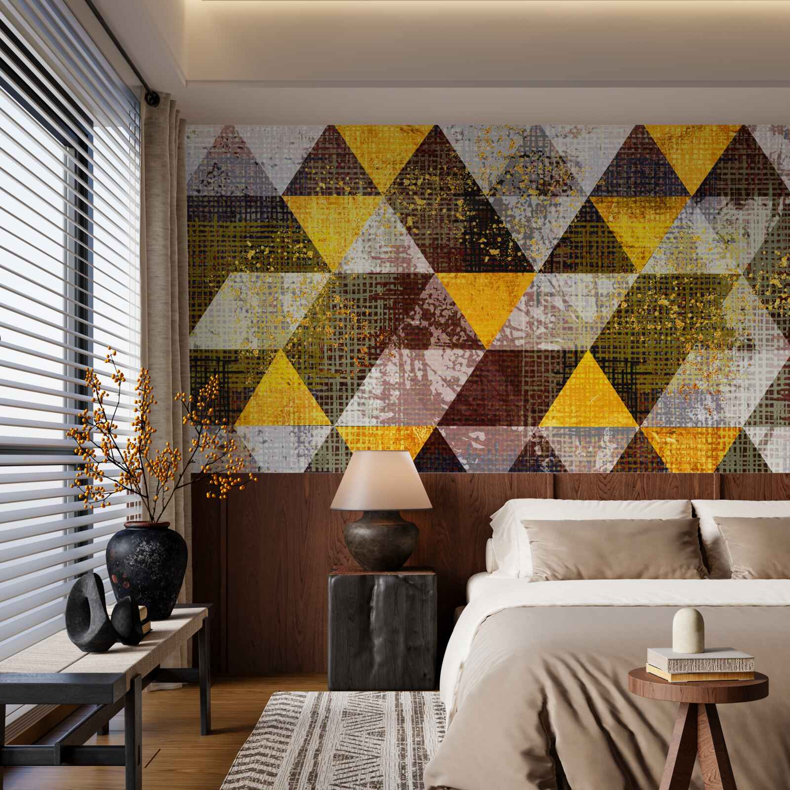 Фотошпалери різнокольорова структура ромба