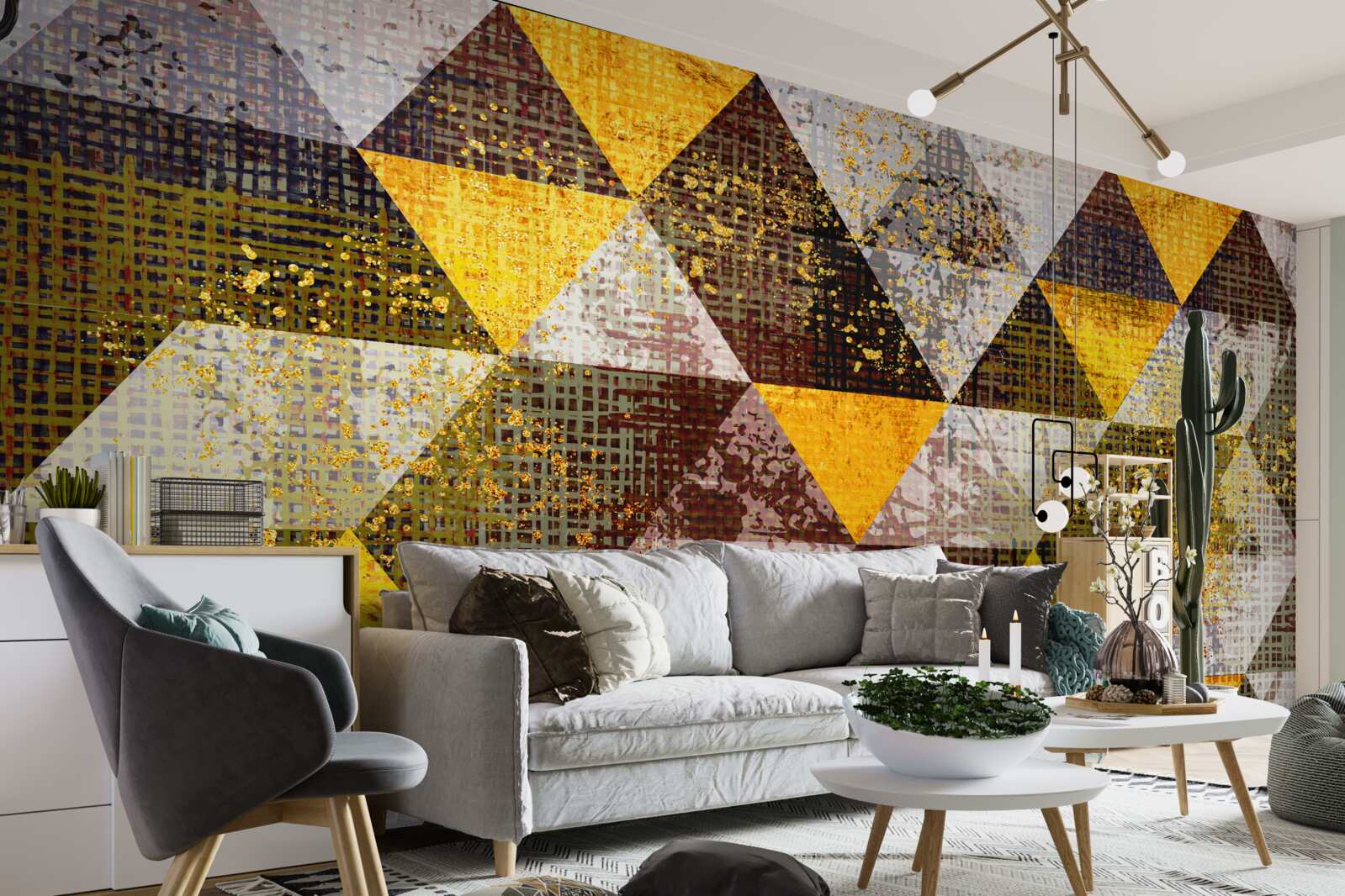 Фотошпалери різнокольорова структура ромба