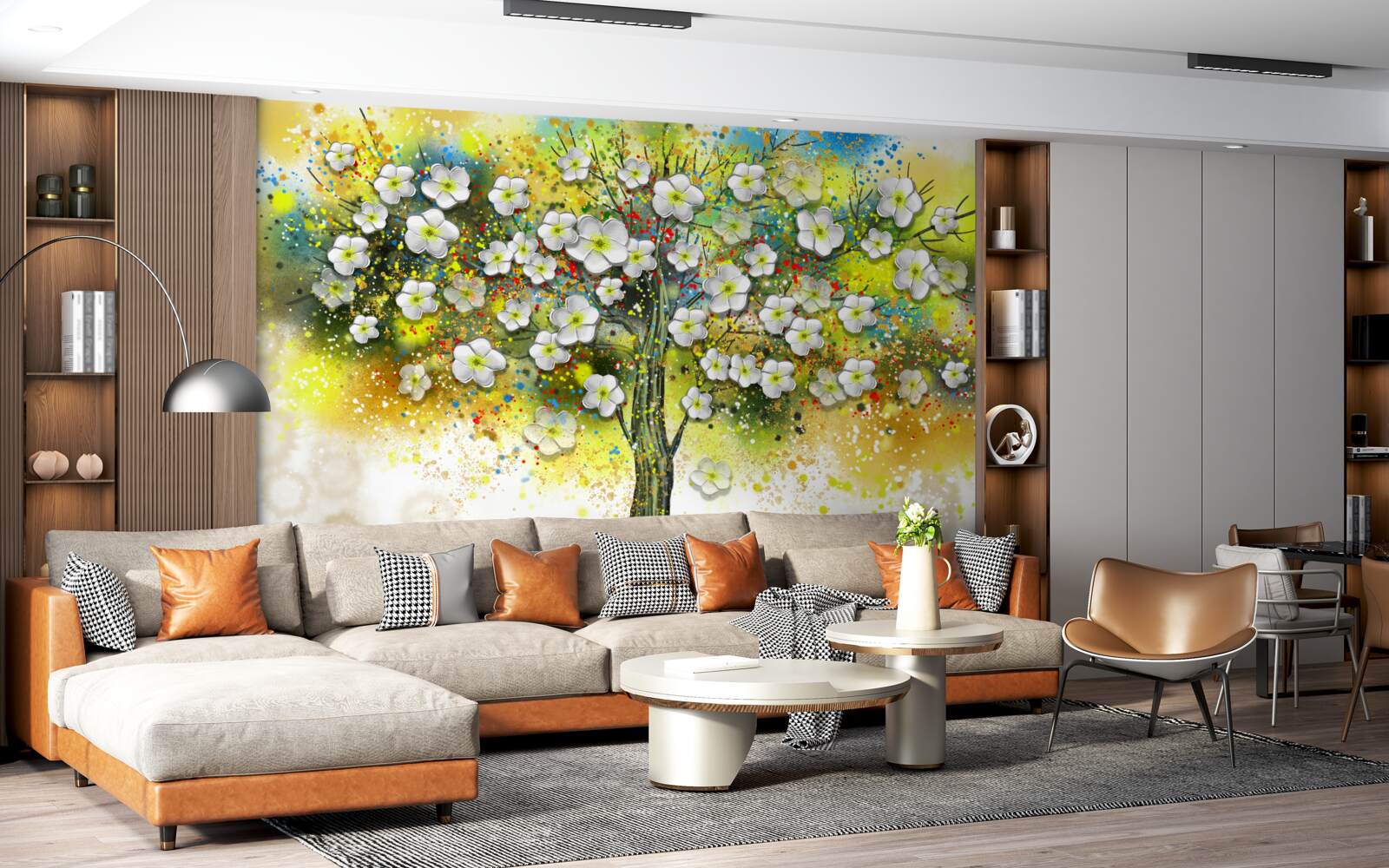 Фотошпалери квітуче, соковите зелене дерево