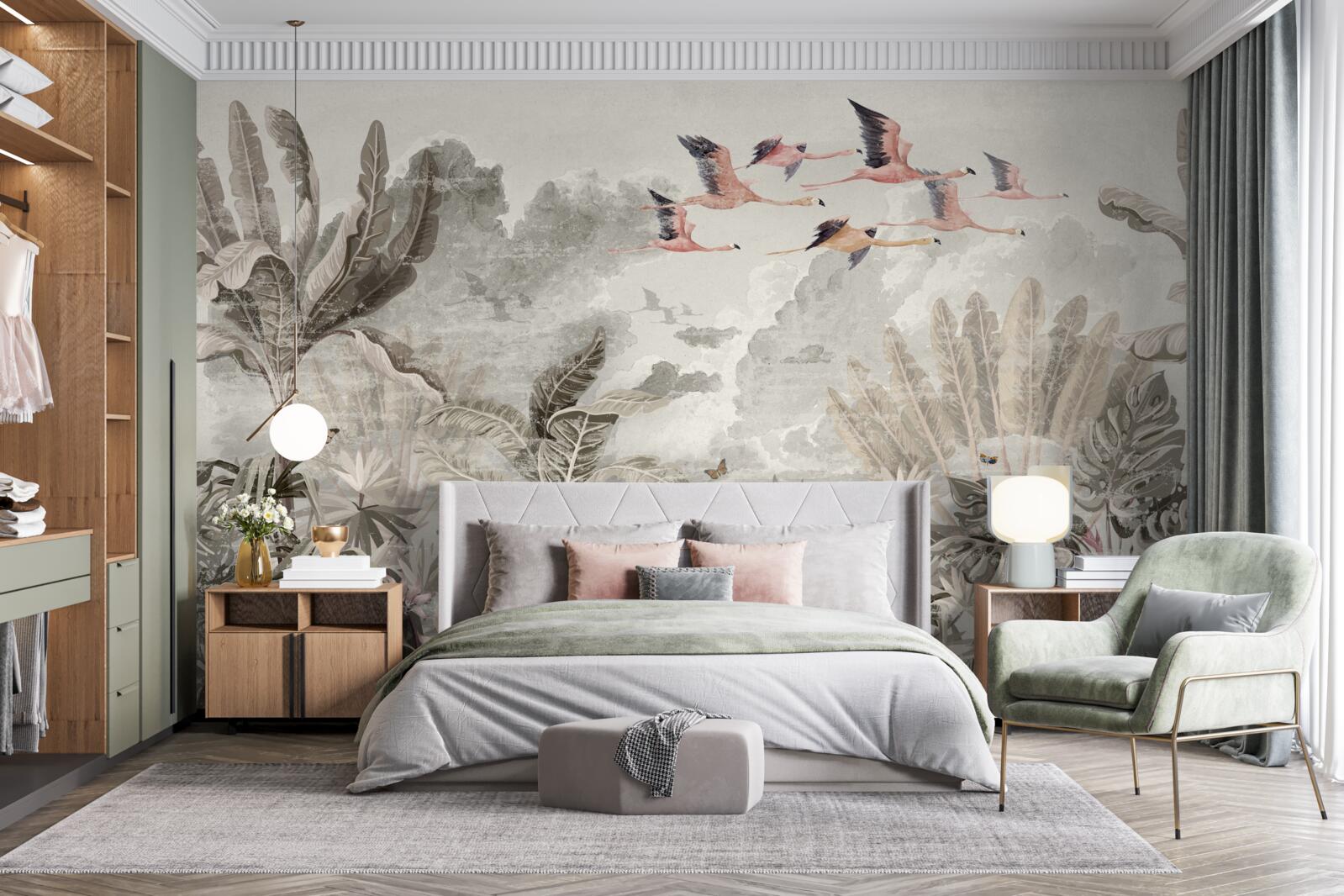 Фотошпалери птахи відлітають у пошуках нових місць проживання