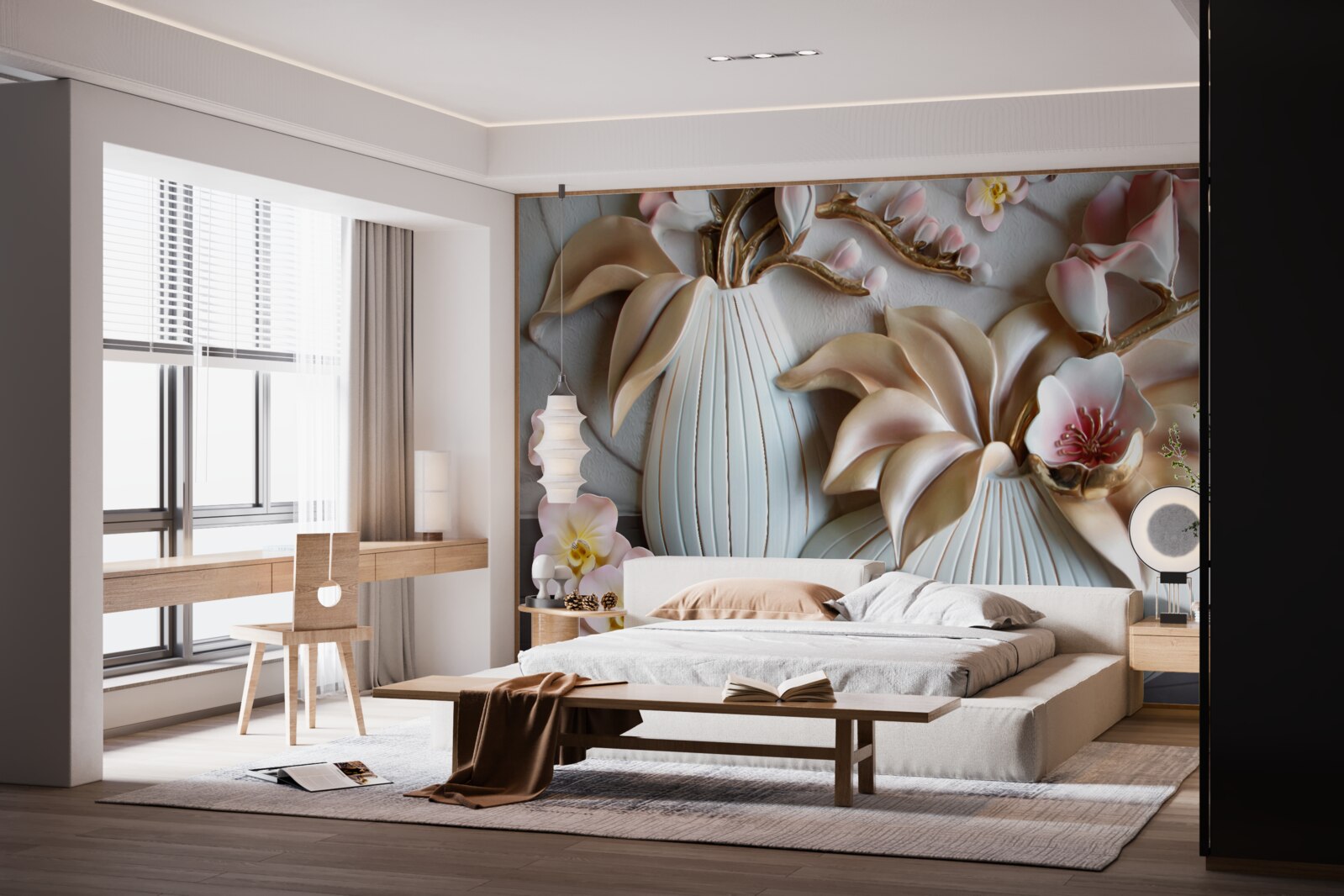 Фотошпалери різні білі вази для орхідей