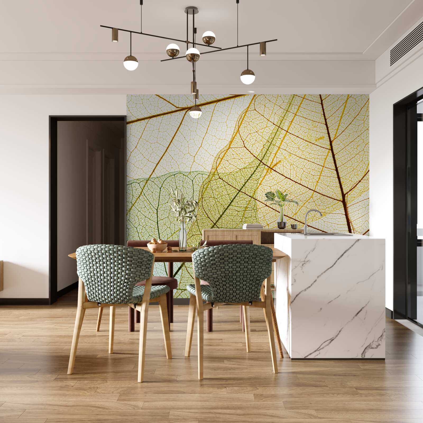 Фотошпалери осіннє листя, прозоре та жовте