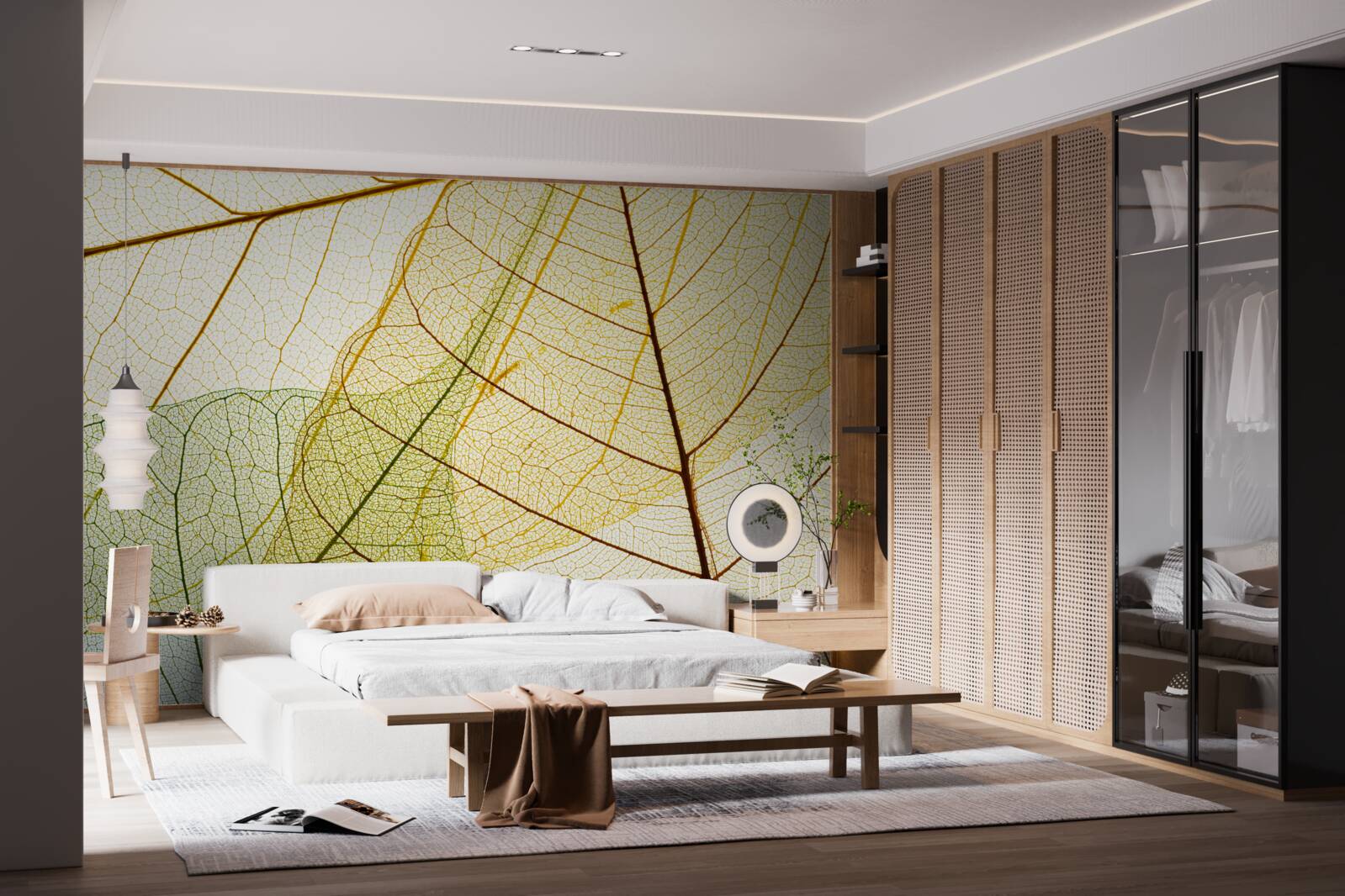 Фотошпалери осіннє листя, прозоре та жовте