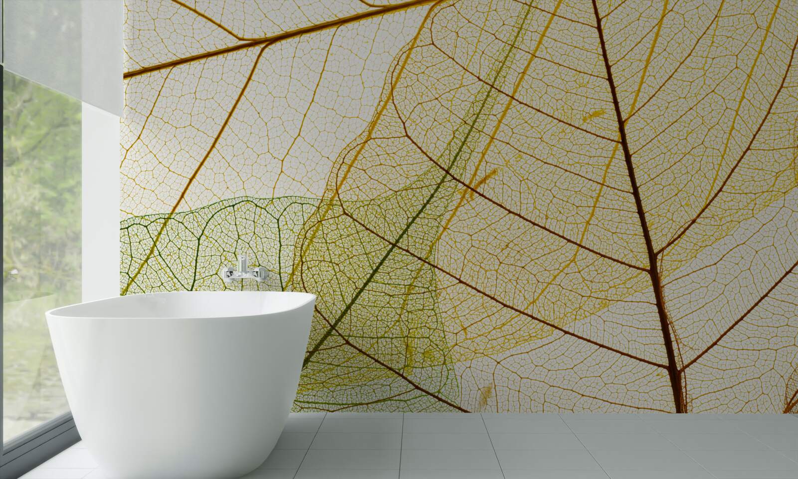 Фотошпалери осіннє листя, прозоре та жовте