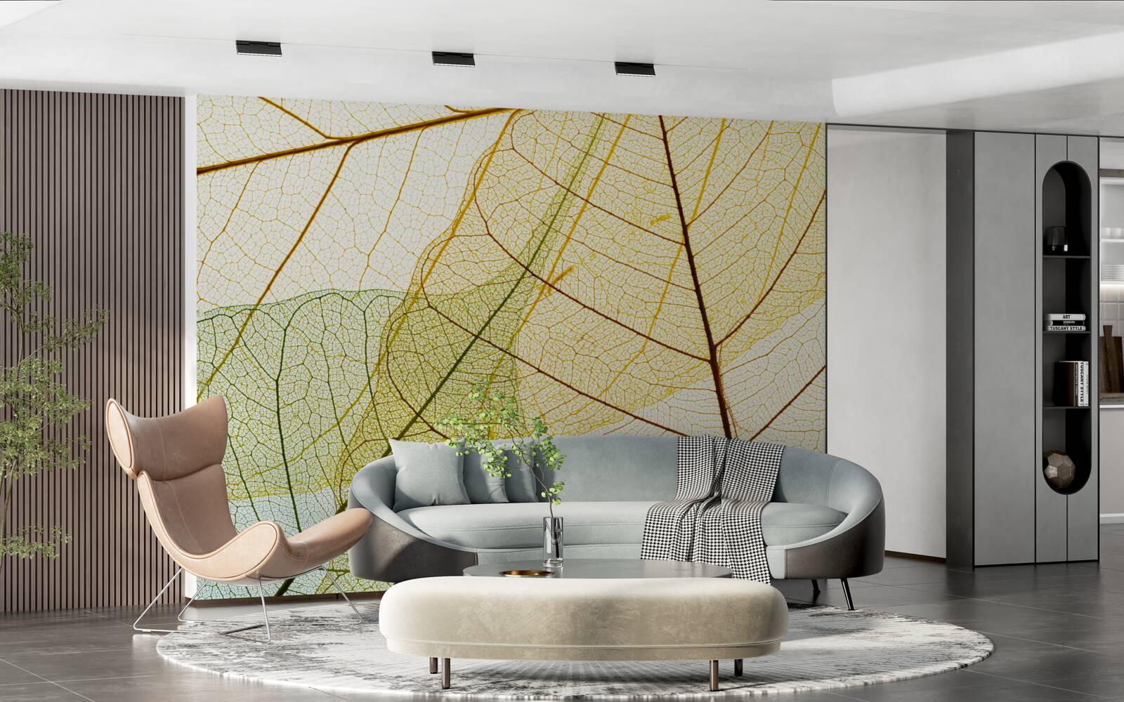 Фотошпалери осіннє листя, прозоре та жовте