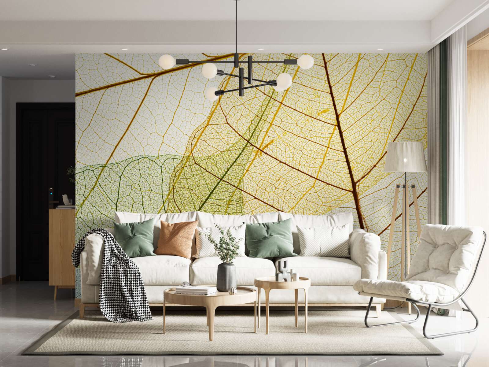 Фотошпалери осіннє листя, прозоре та жовте