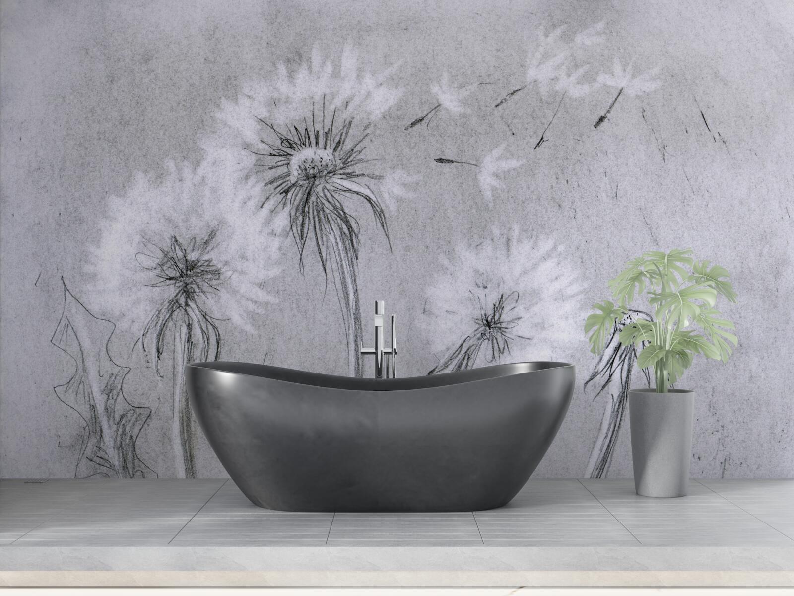 Фотошпалери подорож ніжної кульбаби в повітрі