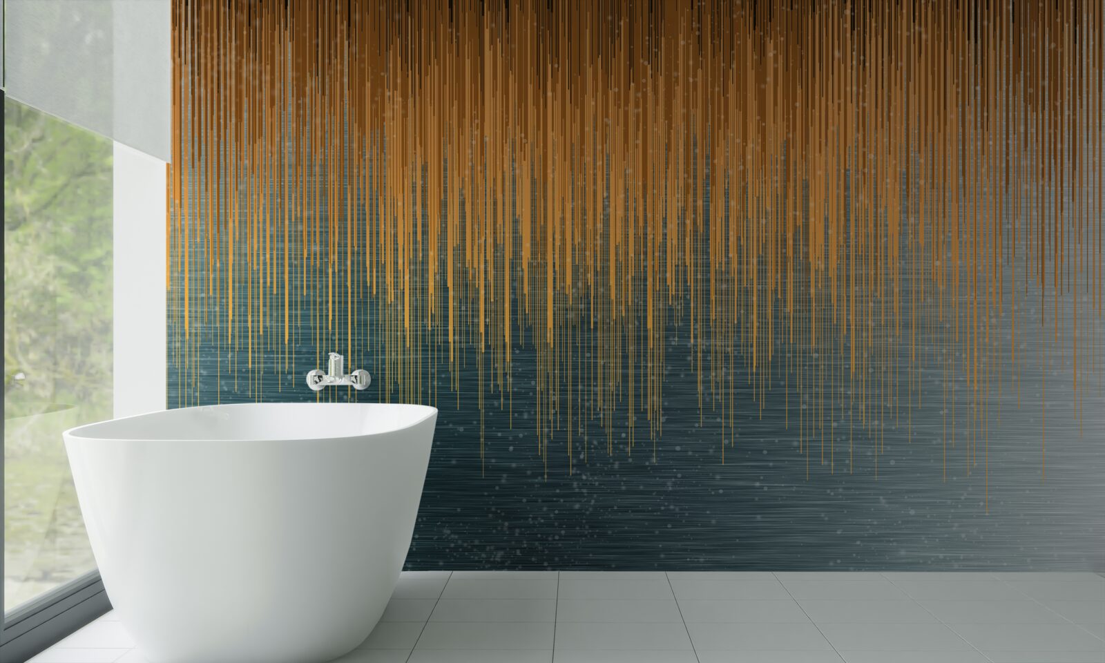 Фотошпалери вербові гілки в осінньому вбранні здіймаються над поверхнею води