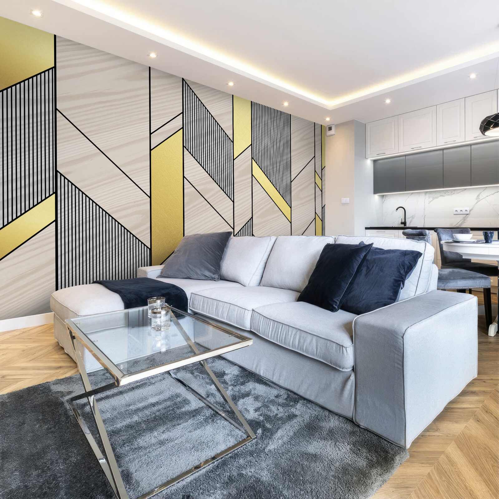 Фотошпалери золотисті вертикальні лінії