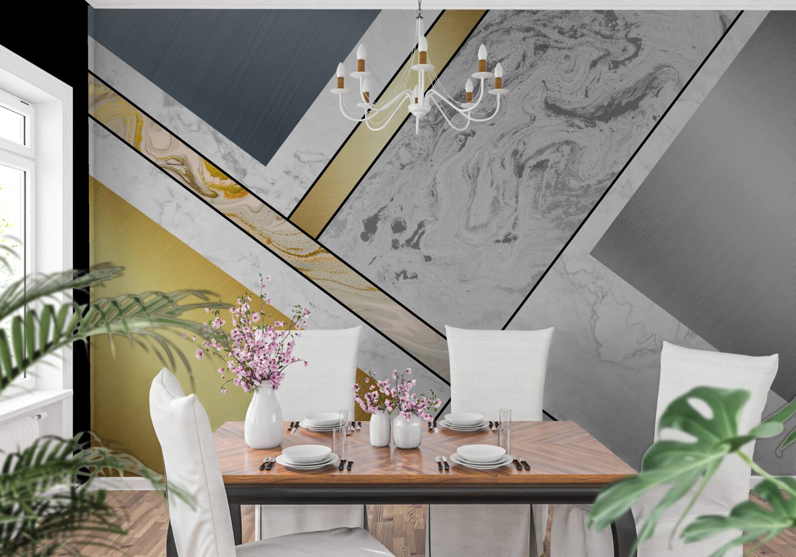 Фотошпалери поєднання різних видів мармуру