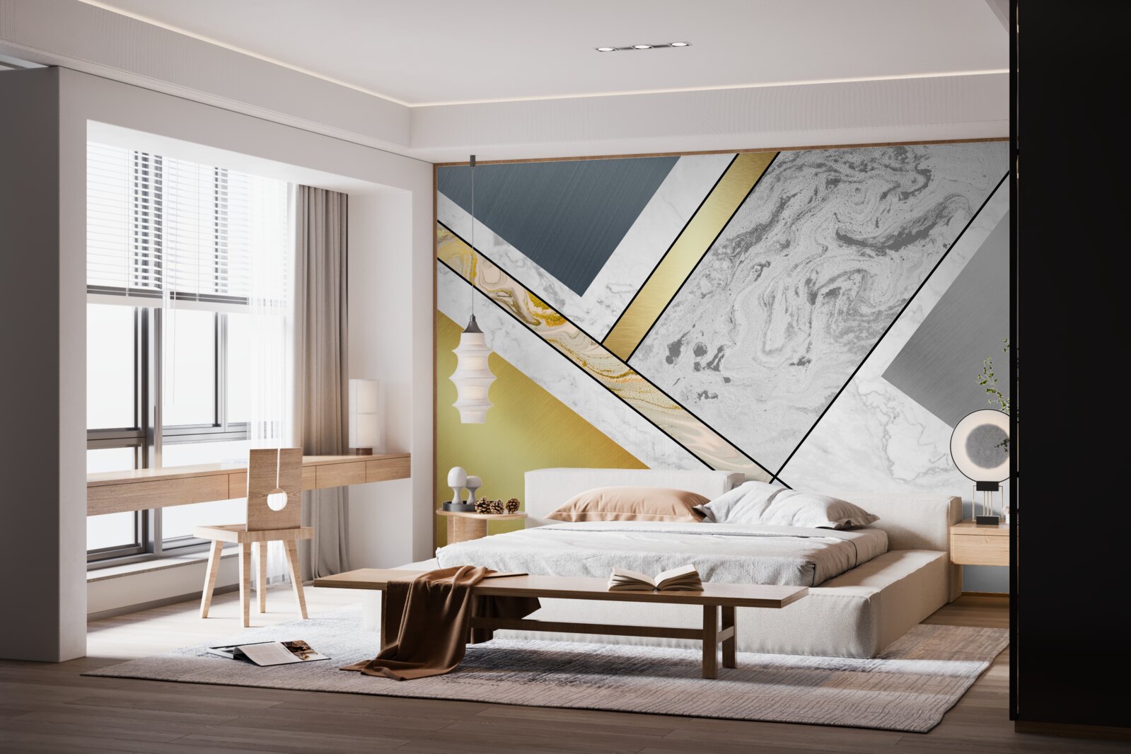 Фотошпалери поєднання різних видів мармуру