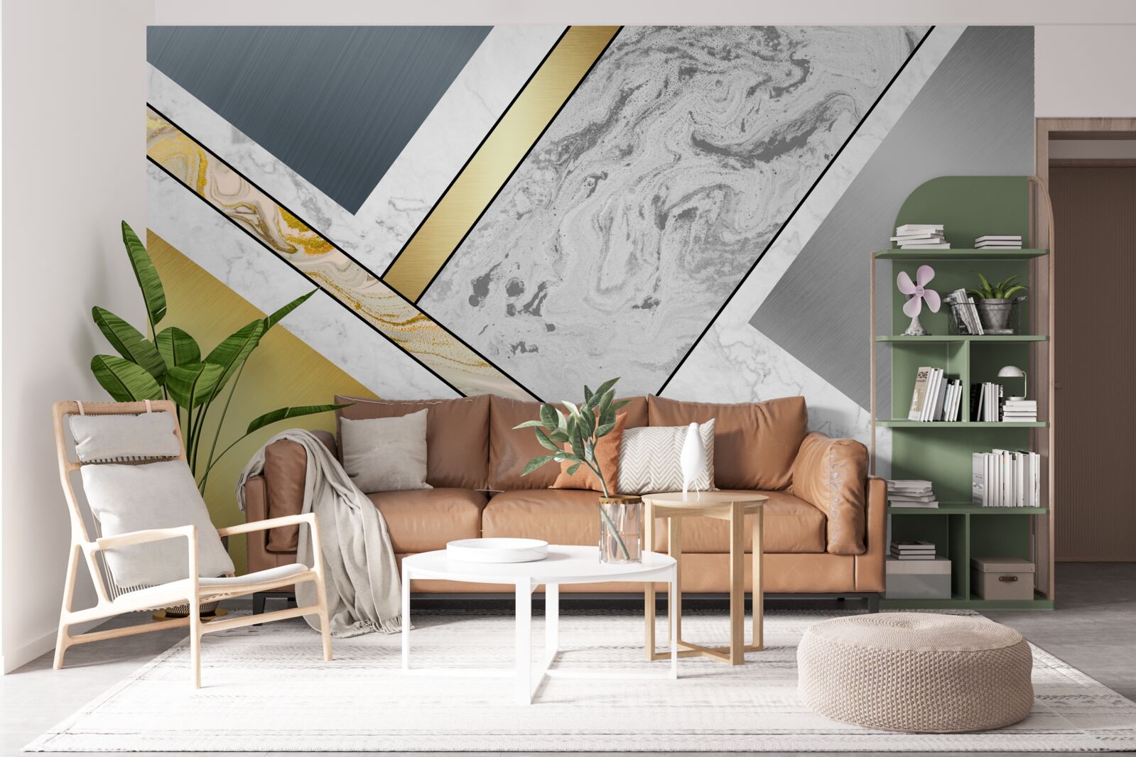 Фотошпалери поєднання різних видів мармуру