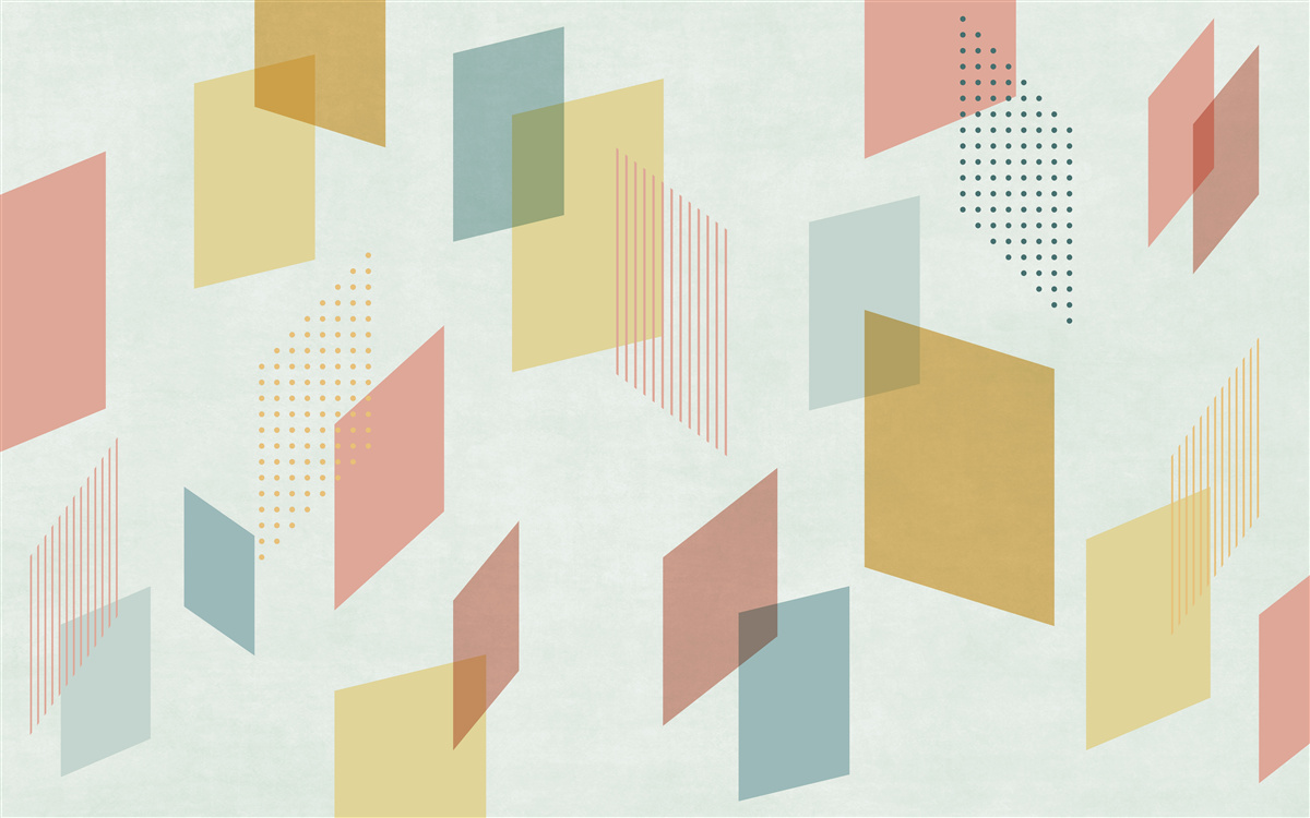 Фотошпалери прямокутники, що ширяють у повітрі, пофарбовані в різні кольори