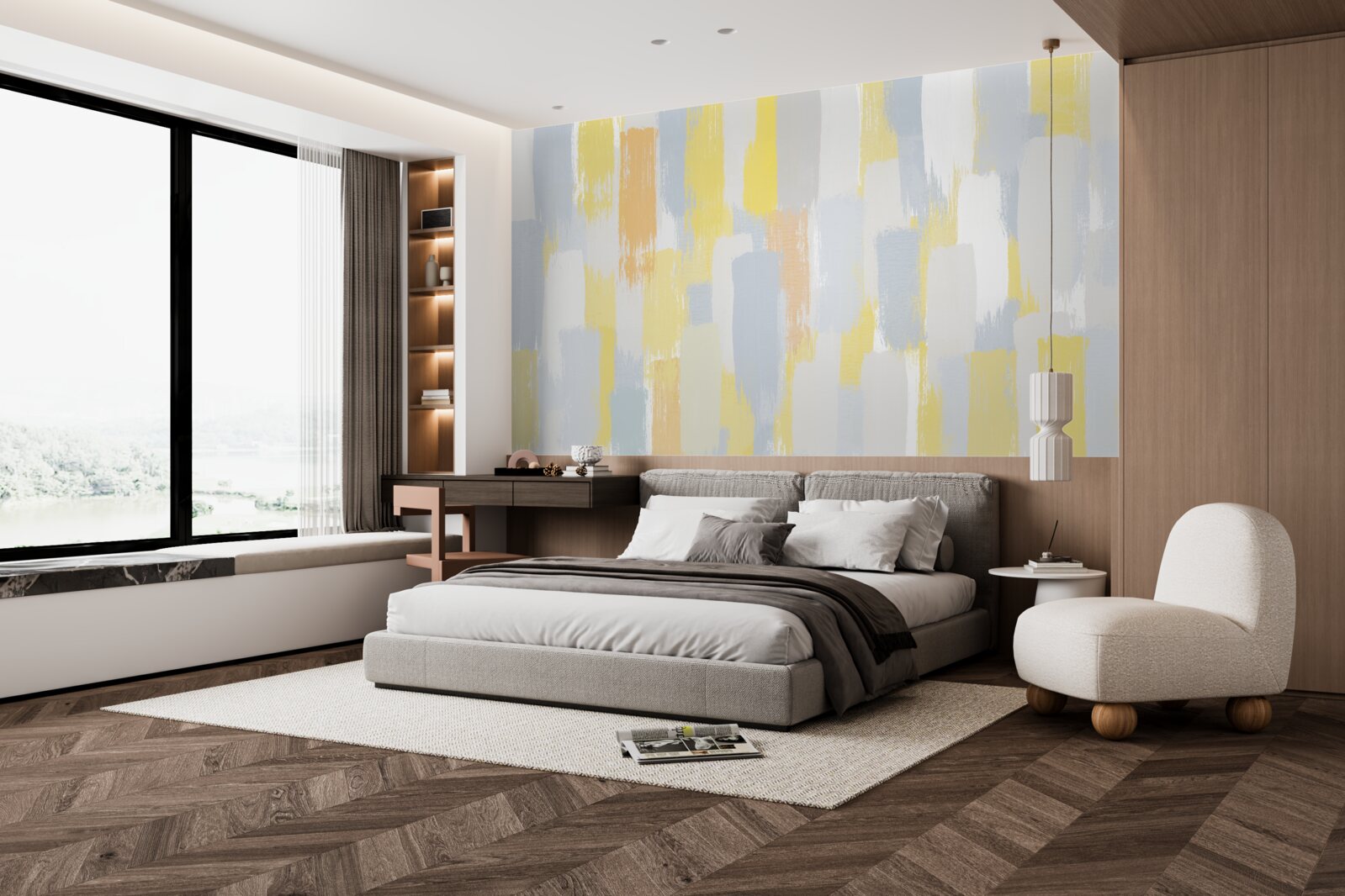 Фотошпалери золото і яскраві вертикальні лінії