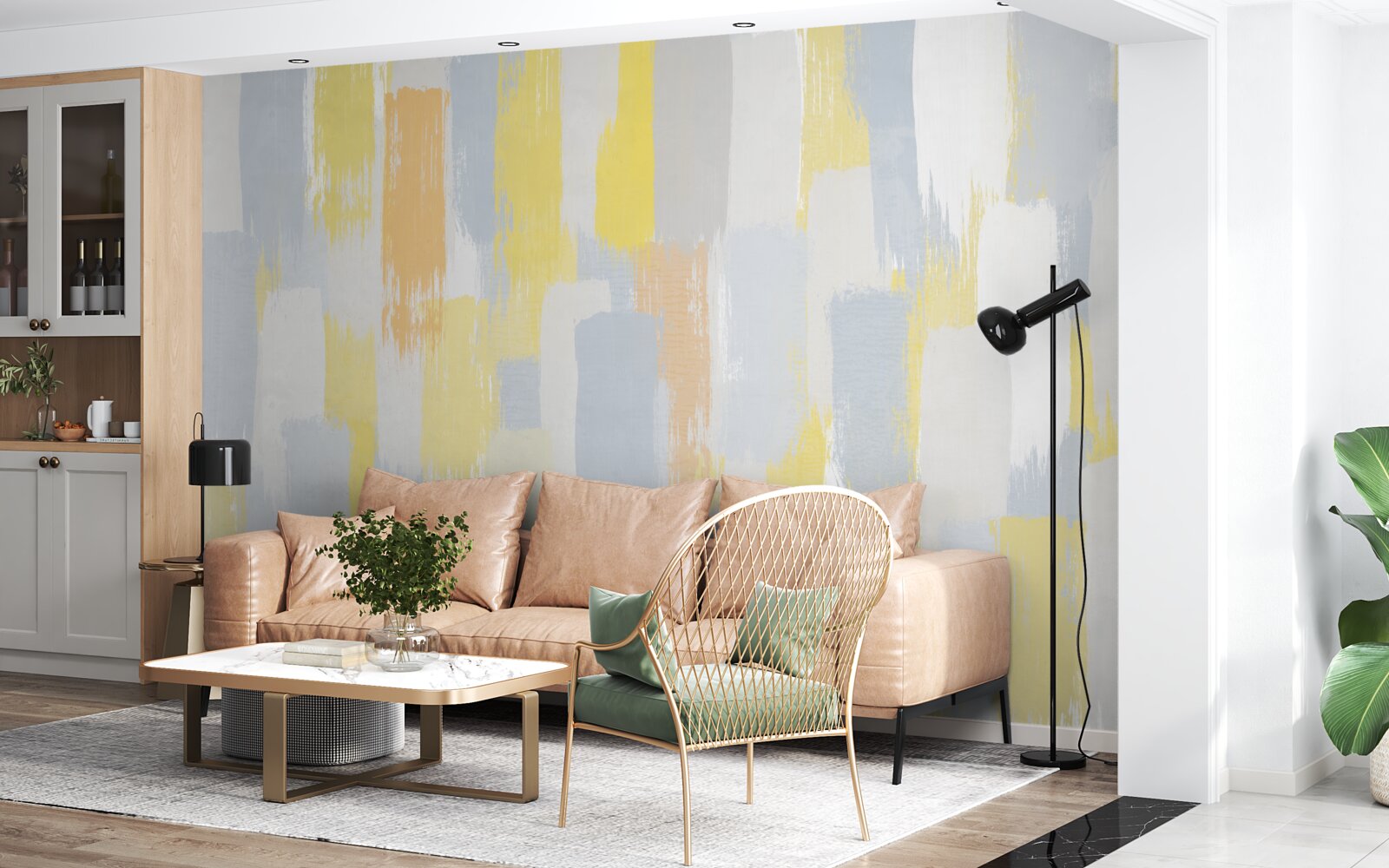 Фотошпалери золото і яскраві вертикальні лінії