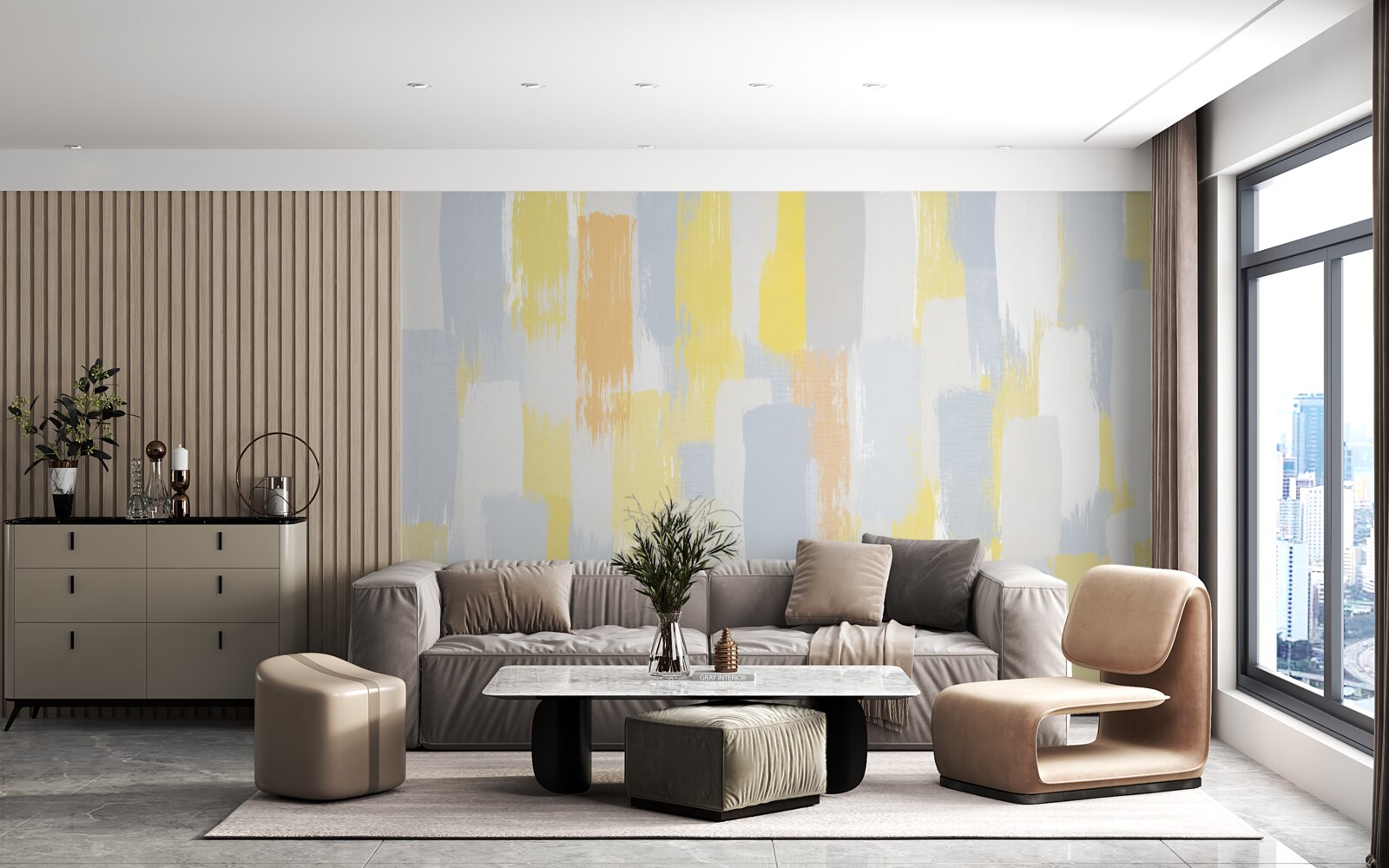 Фотошпалери золото і яскраві вертикальні лінії