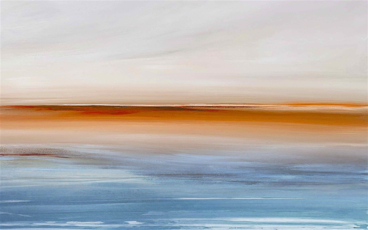 Фотошпалери спокій на річці під вечірнім заходом сонця