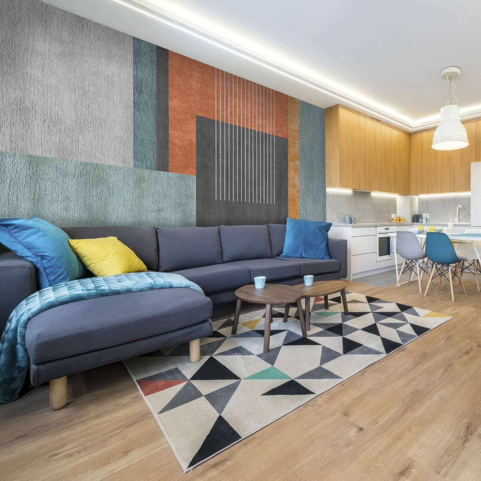 Фотошпалери прямокутники в пастельних відтінках і вертикально орієнтовані лінії