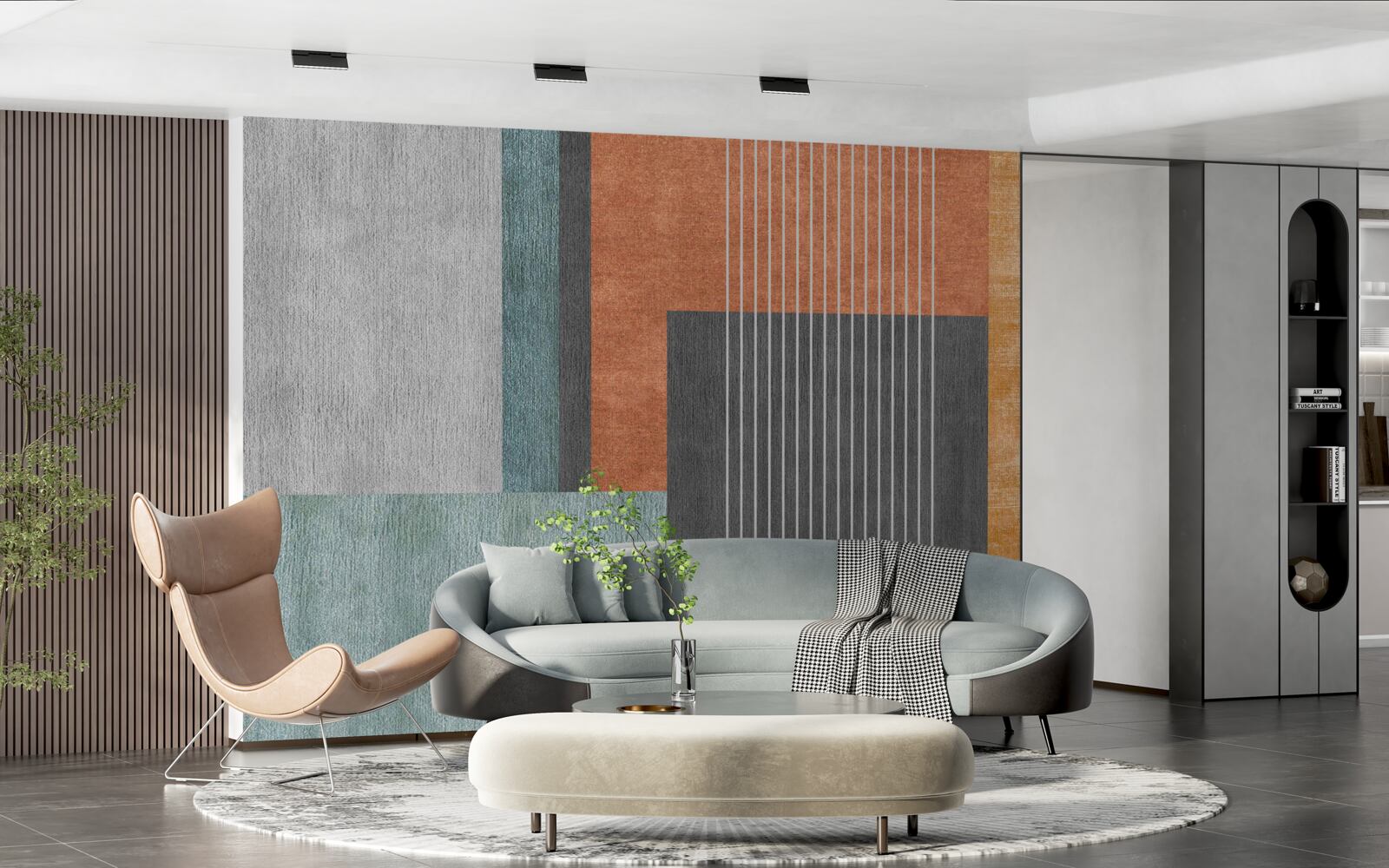 Фотошпалери прямокутники в пастельних відтінках і вертикально орієнтовані лінії