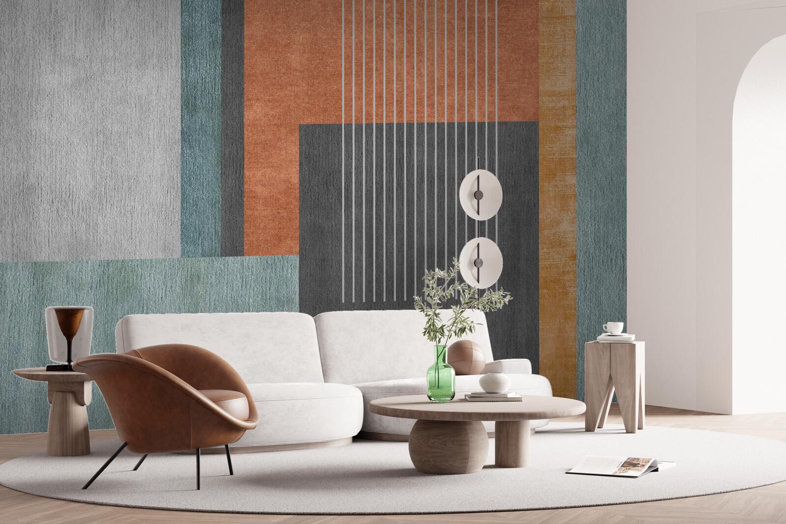 Фотошпалери прямокутники в пастельних відтінках і вертикально орієнтовані лінії