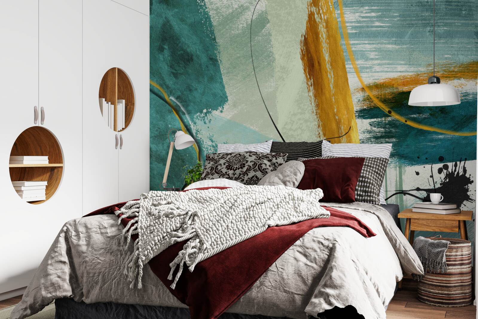 Фотошпалери абстрактне зображення сучасності на синьому тлі