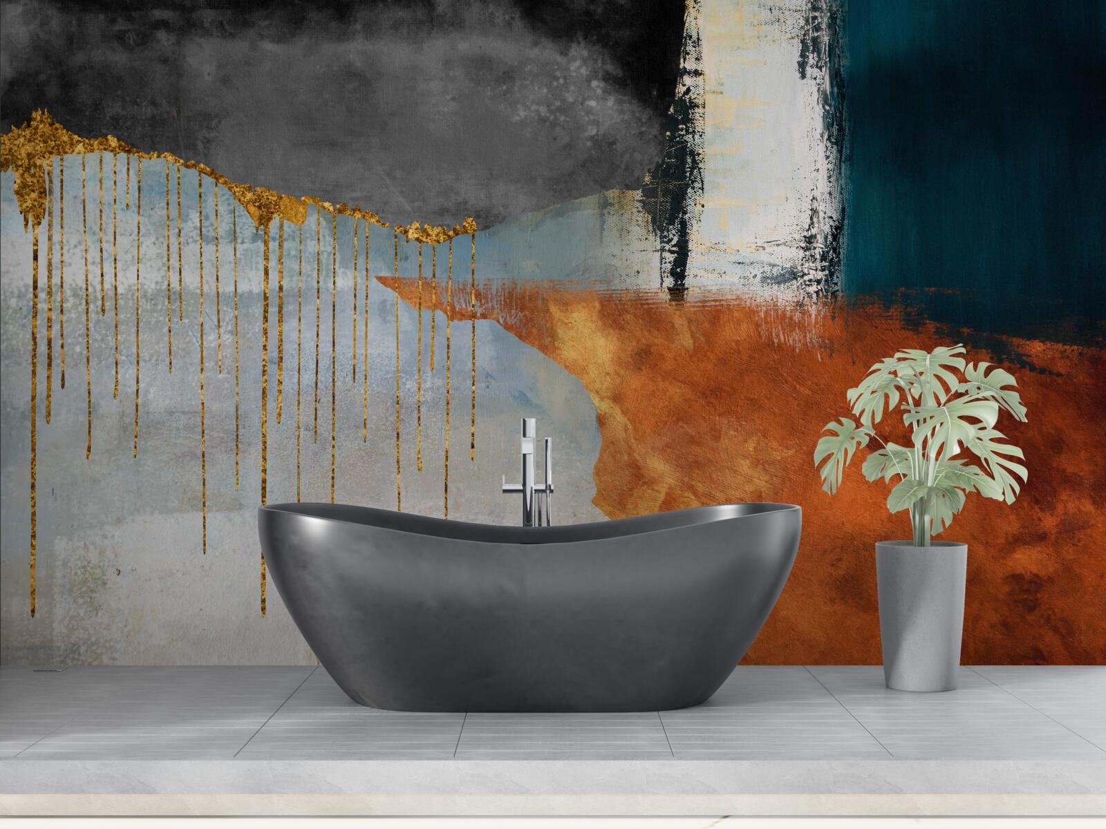 Фотошпалери золоті струмені, що зливаються з палітрою різних відтінків