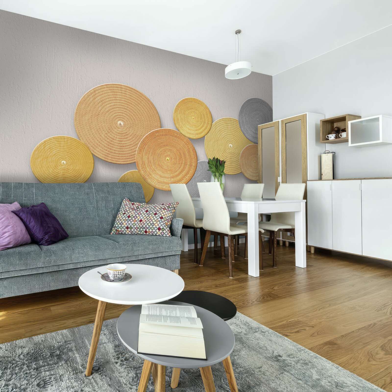 Фотошпалери шматочки дерева різних кольорів