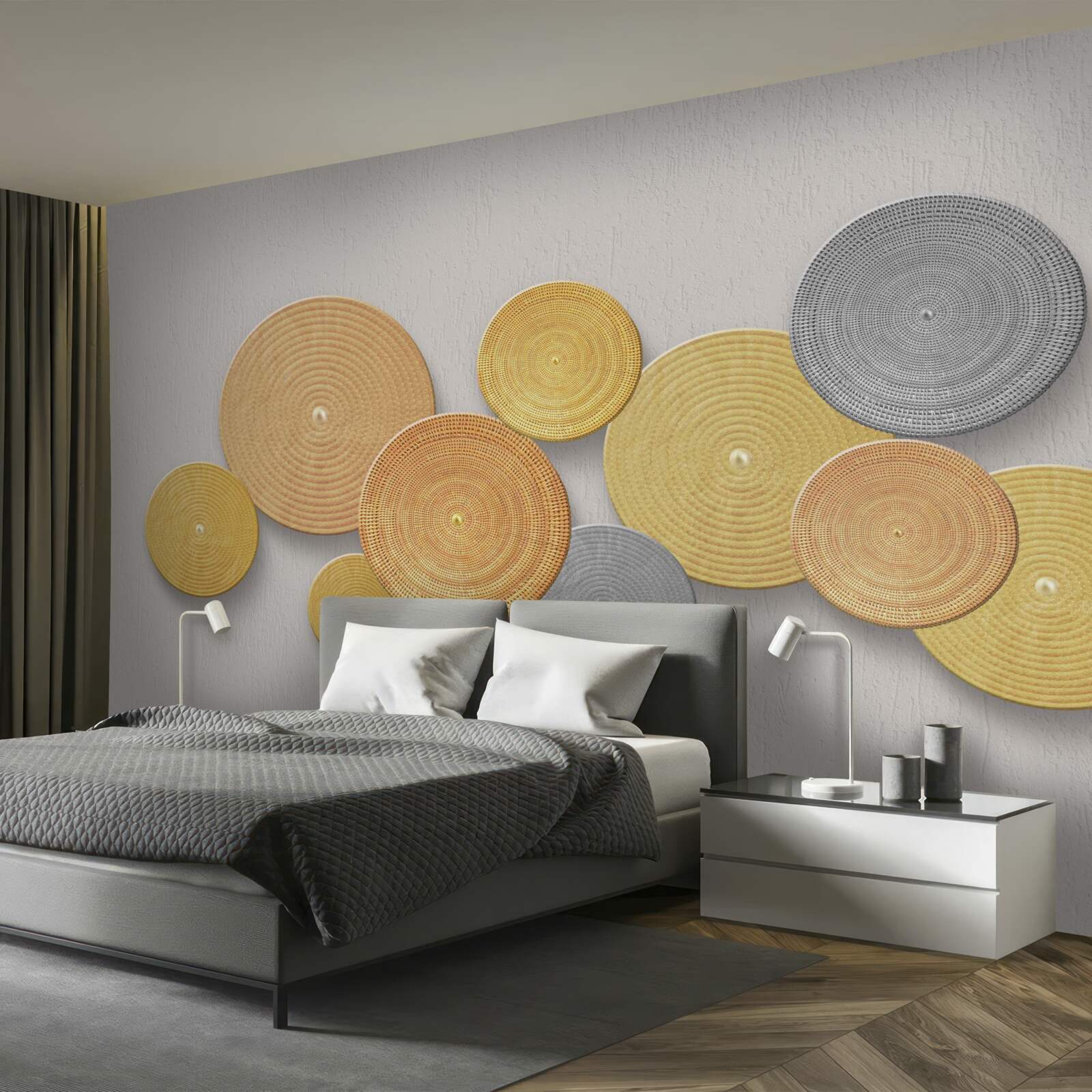 Фотошпалери шматочки дерева різних кольорів