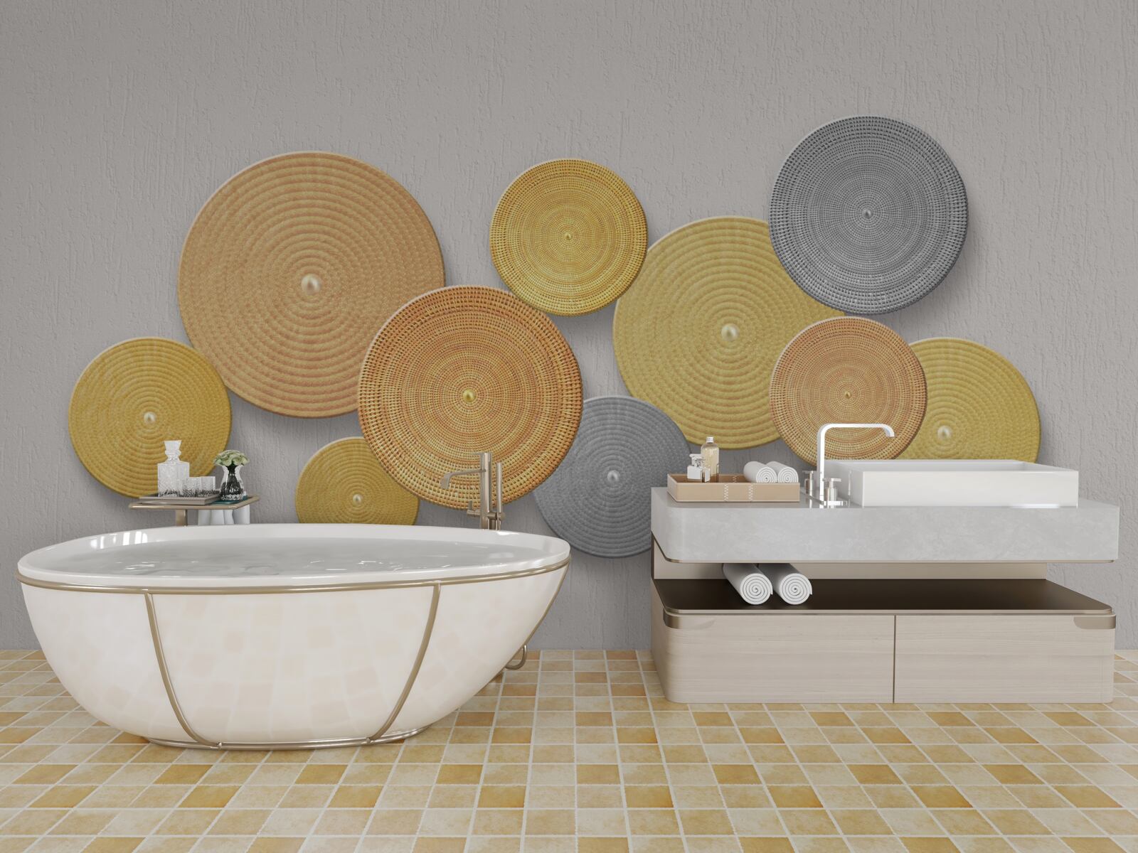 Фотошпалери шматочки дерева різних кольорів