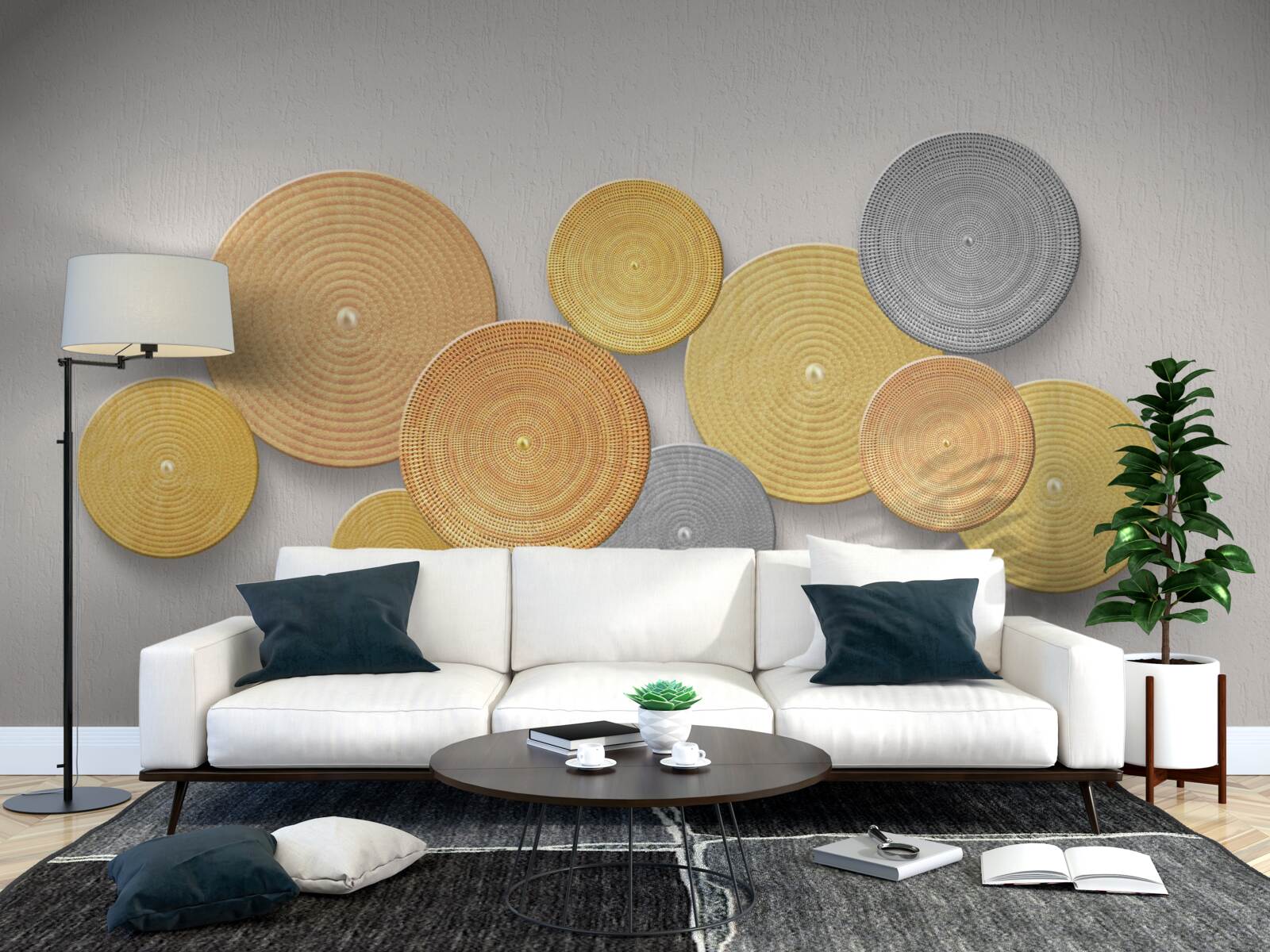 Фотошпалери шматочки дерева різних кольорів