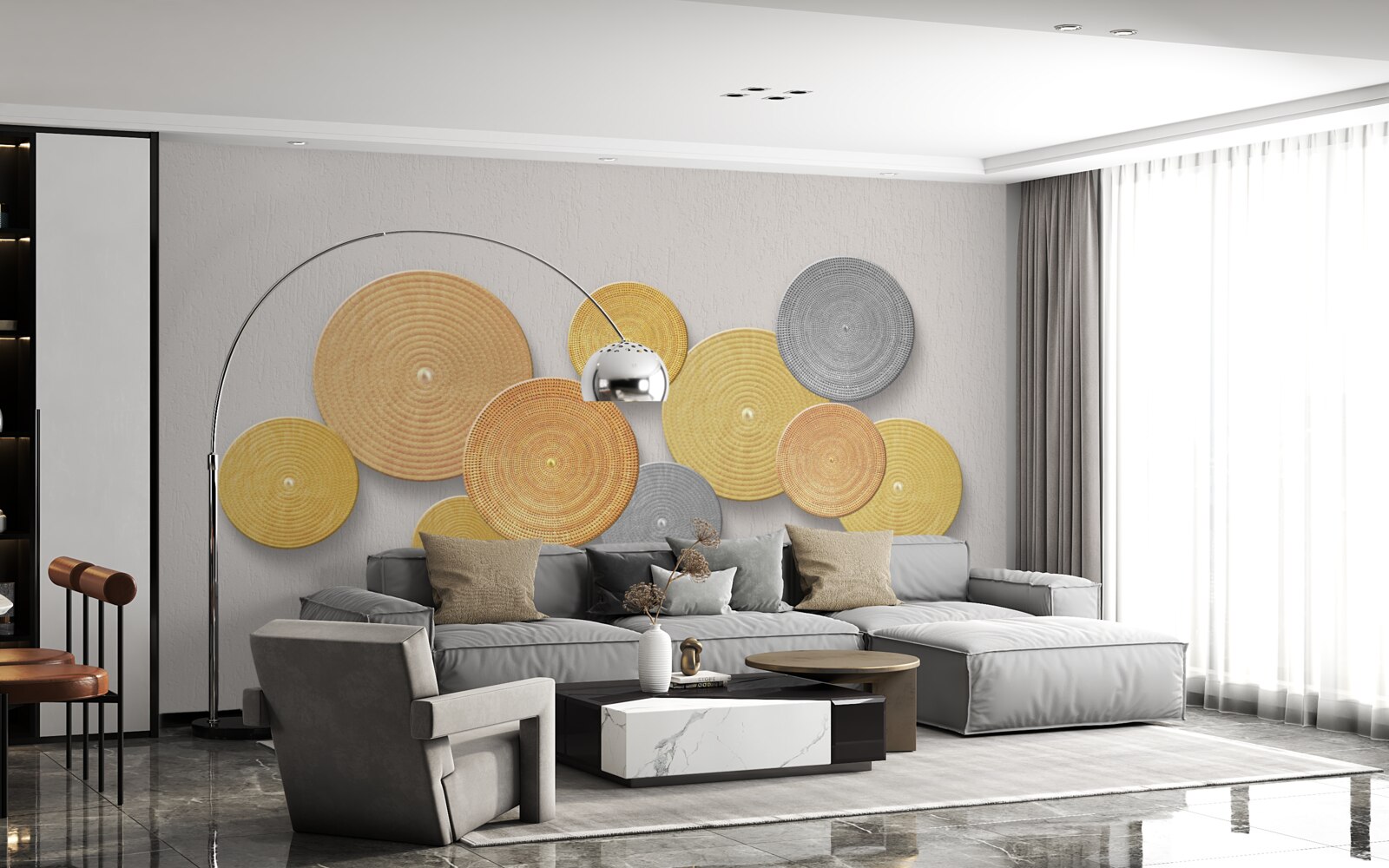 Фотошпалери шматочки дерева різних кольорів