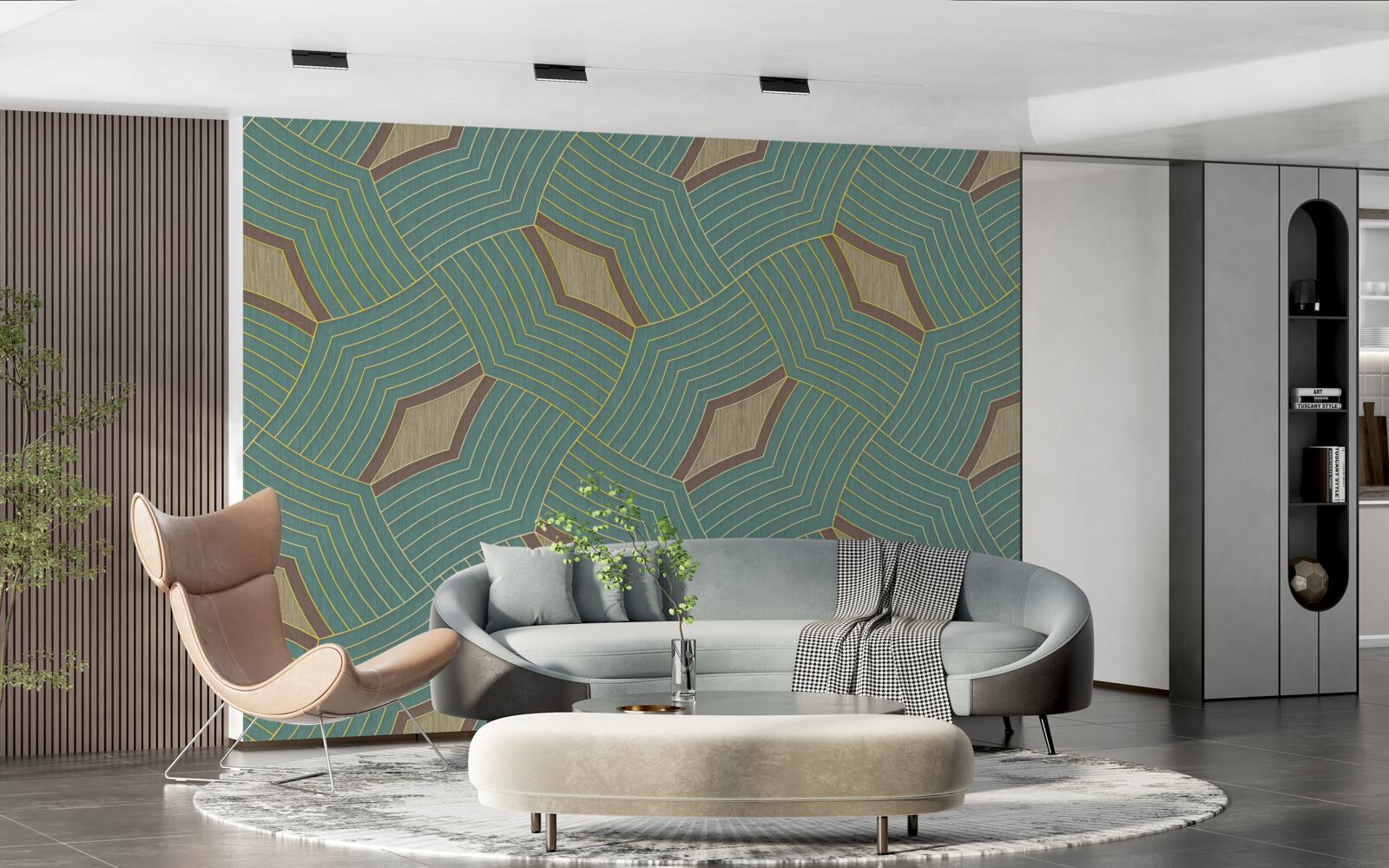 Фотошпалери спокійні контури на блакитному тлі