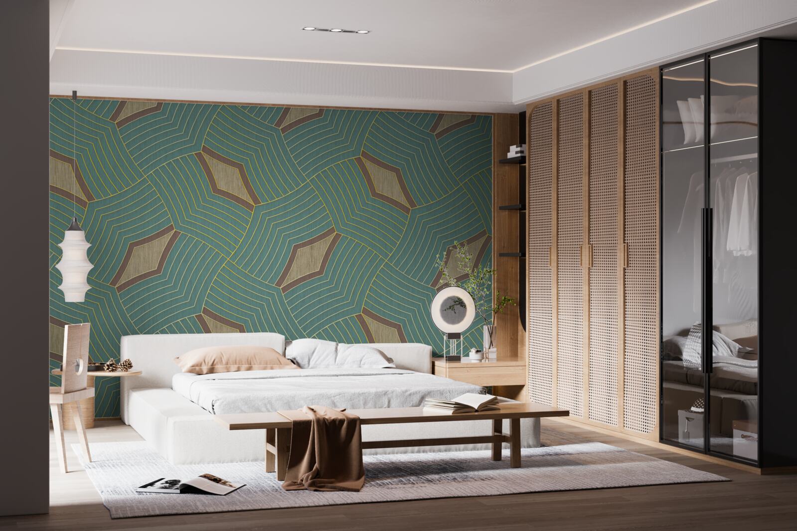 Фотошпалери спокійні контури на блакитному тлі