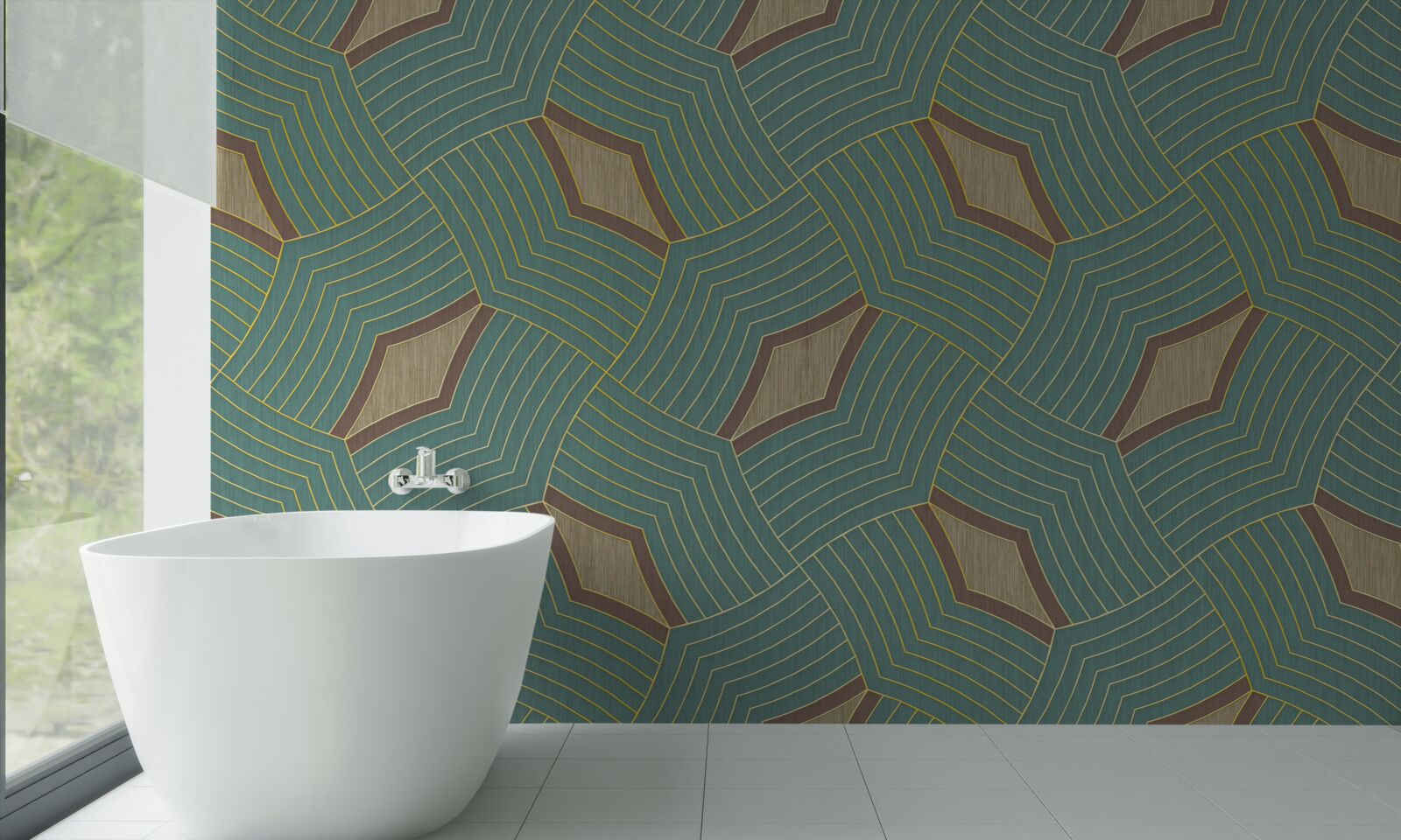 Фотошпалери спокійні контури на блакитному тлі