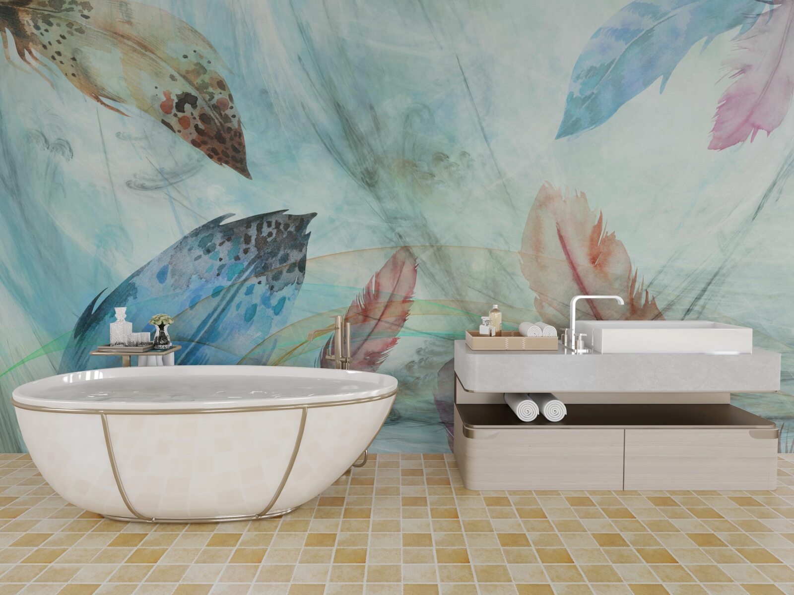 Фотошпалери яскраві ручки, пофарбовані аквареллю