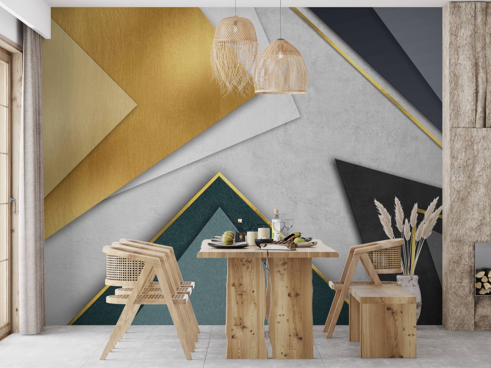 Фотошпалери трикутники різних відтінків