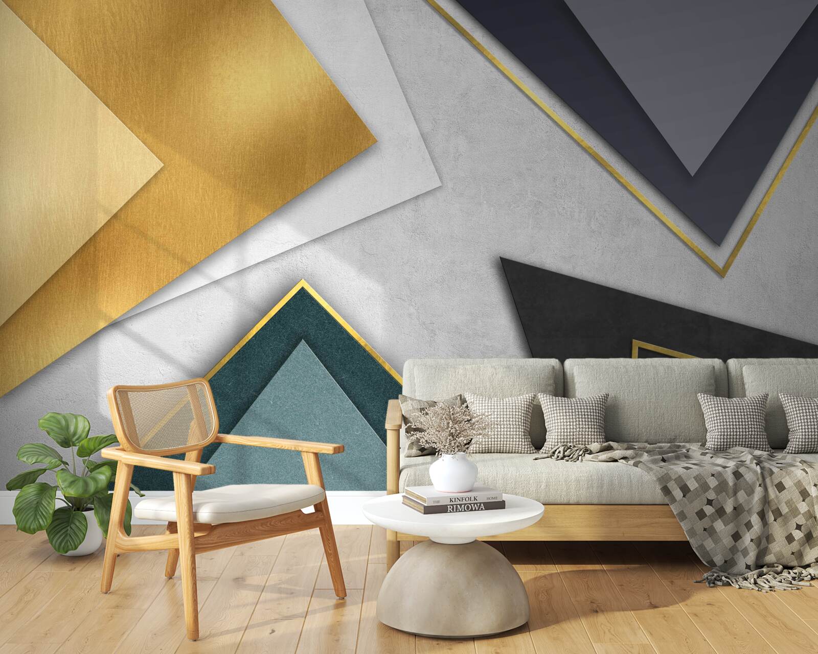 Фотошпалери трикутники різних відтінків