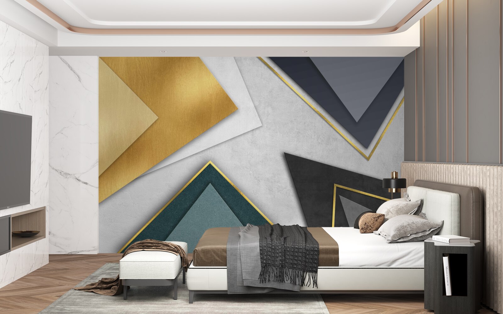 Фотошпалери трикутники різних відтінків