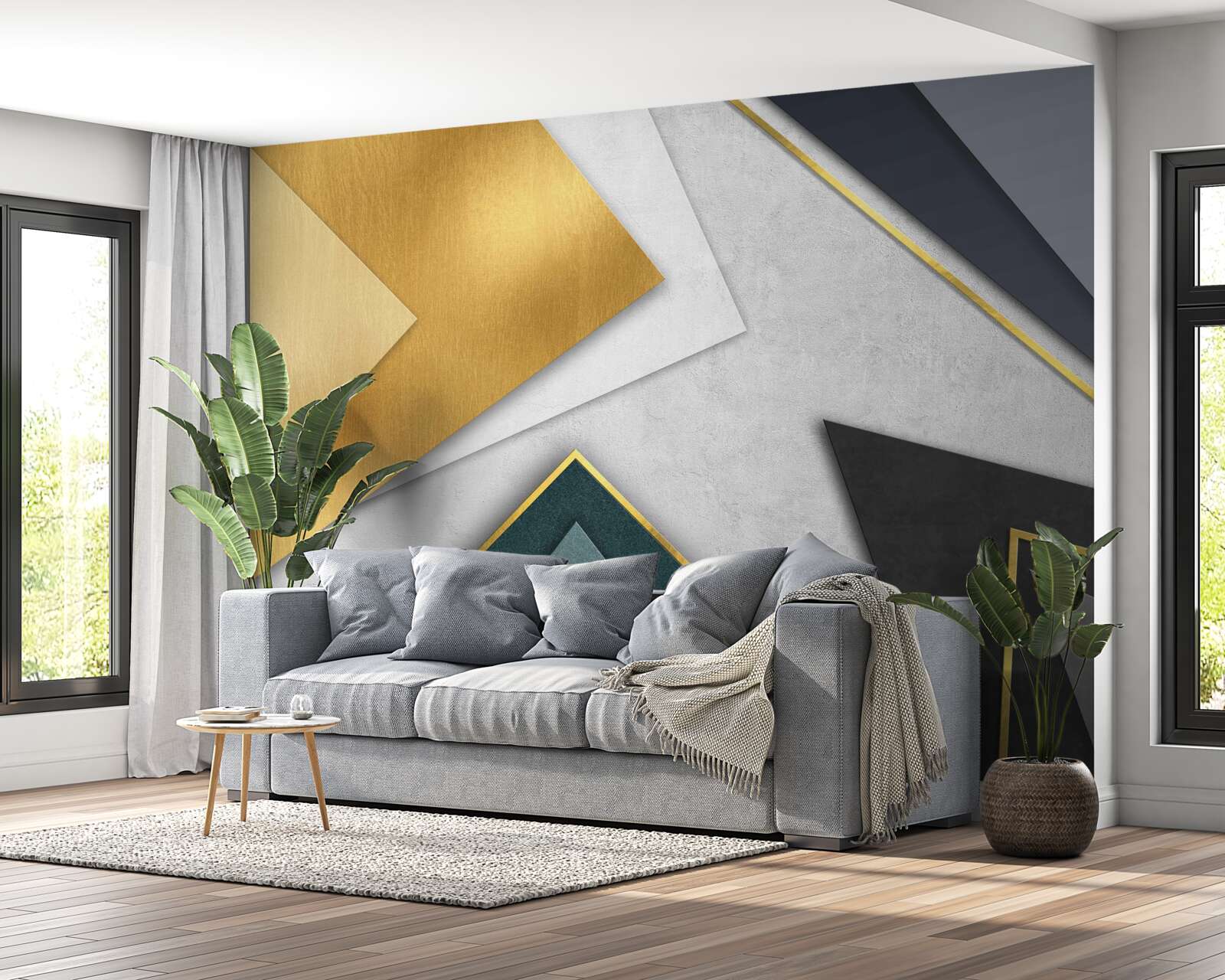 Фотошпалери трикутники різних відтінків